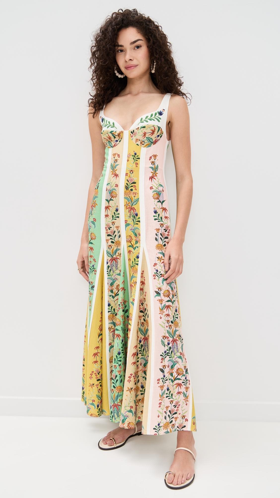 french connection ambre embroidered floral dress Off-White Flower Embroidery Asymetric Hem Midi Dress main image 1