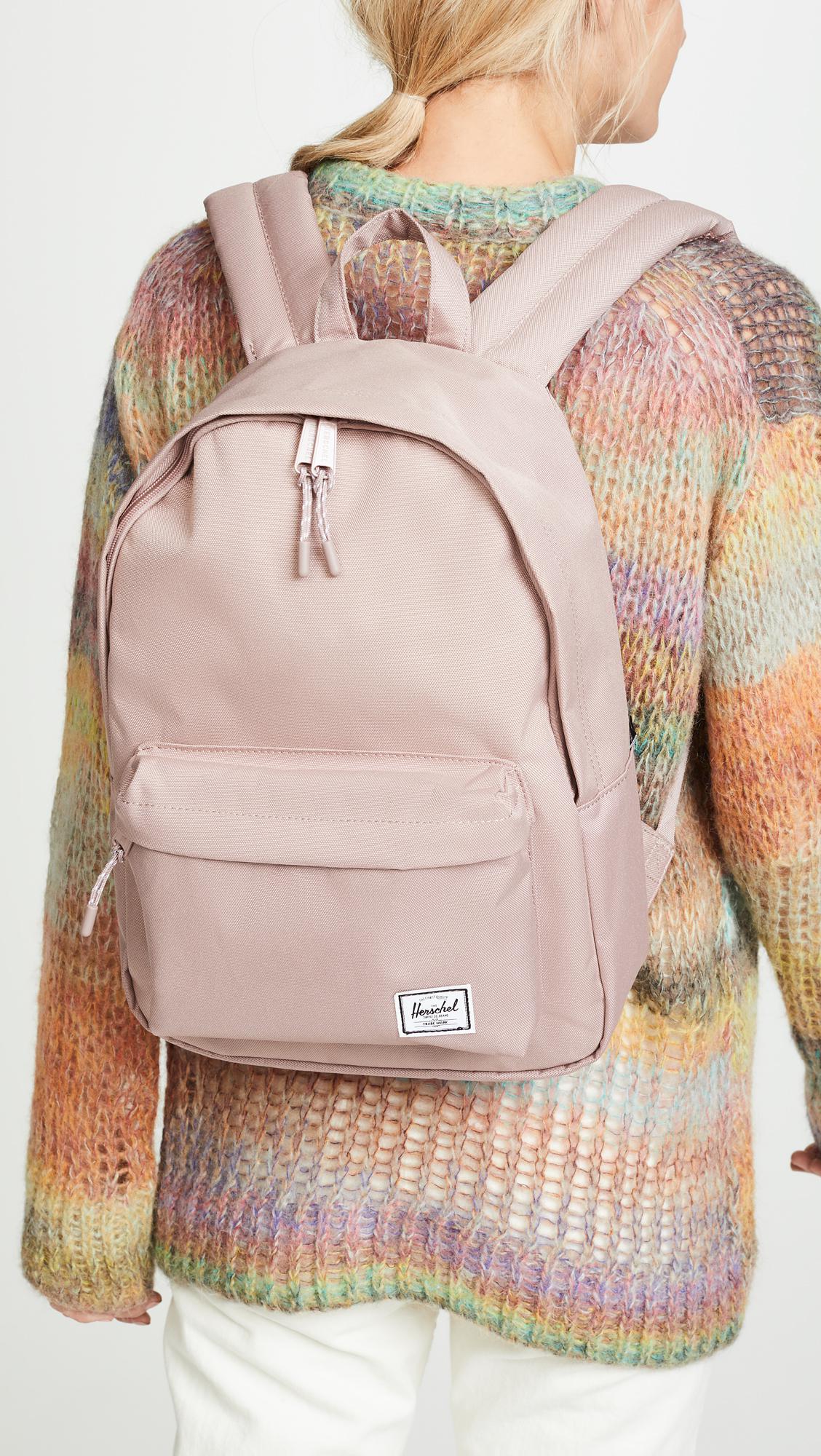 herschel classic mid volume pink backpack
