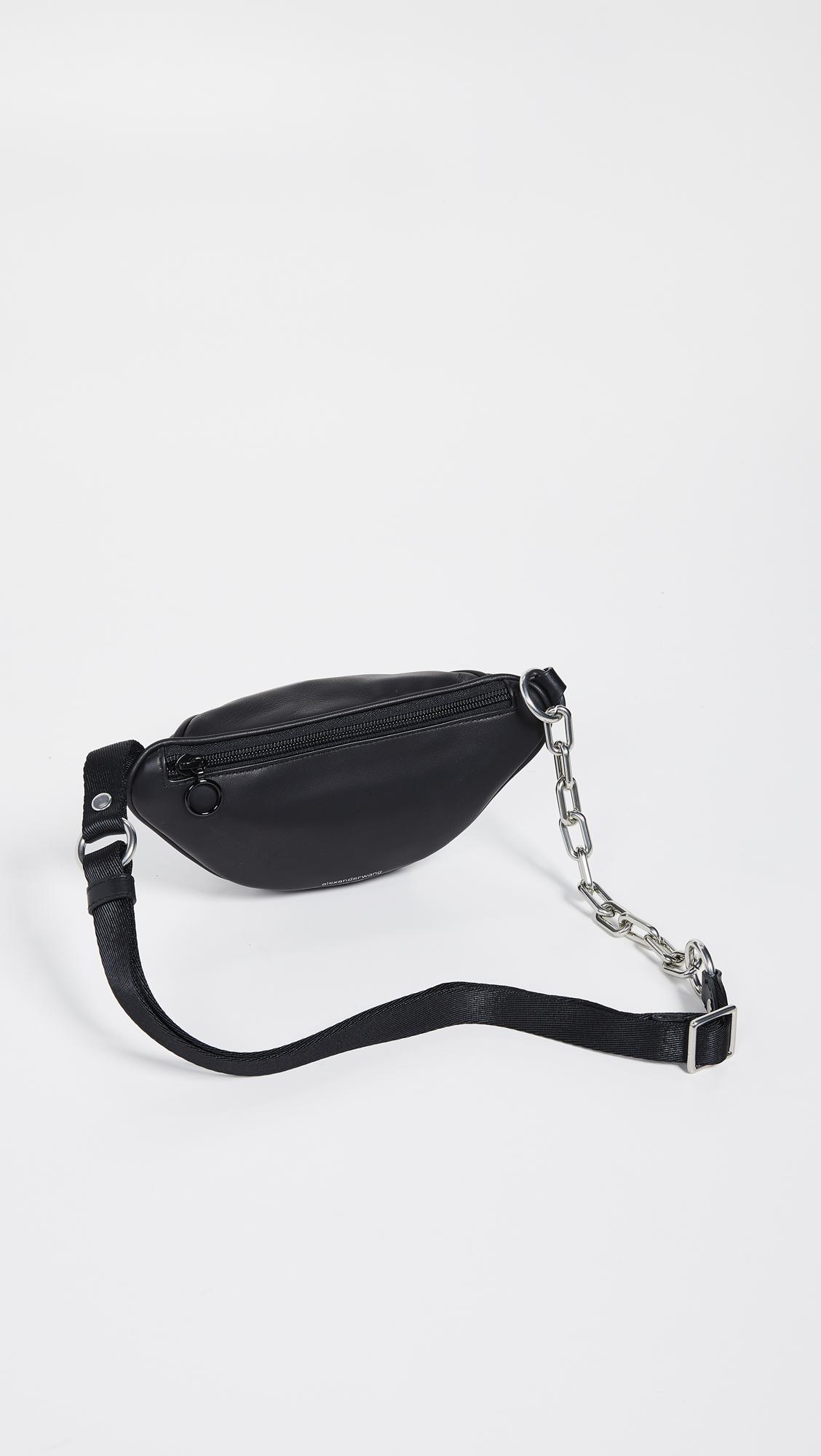 Alexander Wang Leather Attica Soft Mini Fanny Crossbody Bag in Black - Lyst