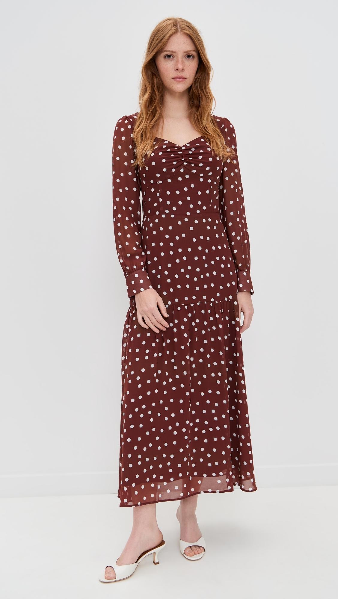 chinese dress ladies Alana Red Polka Dot Maxi Dress main image 0