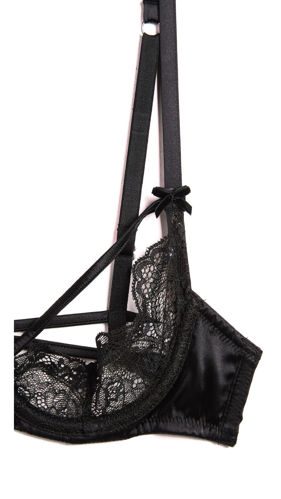 Lyst Fleur Du Mal Leavers Lace Peekaboo Demi Bra in Black
