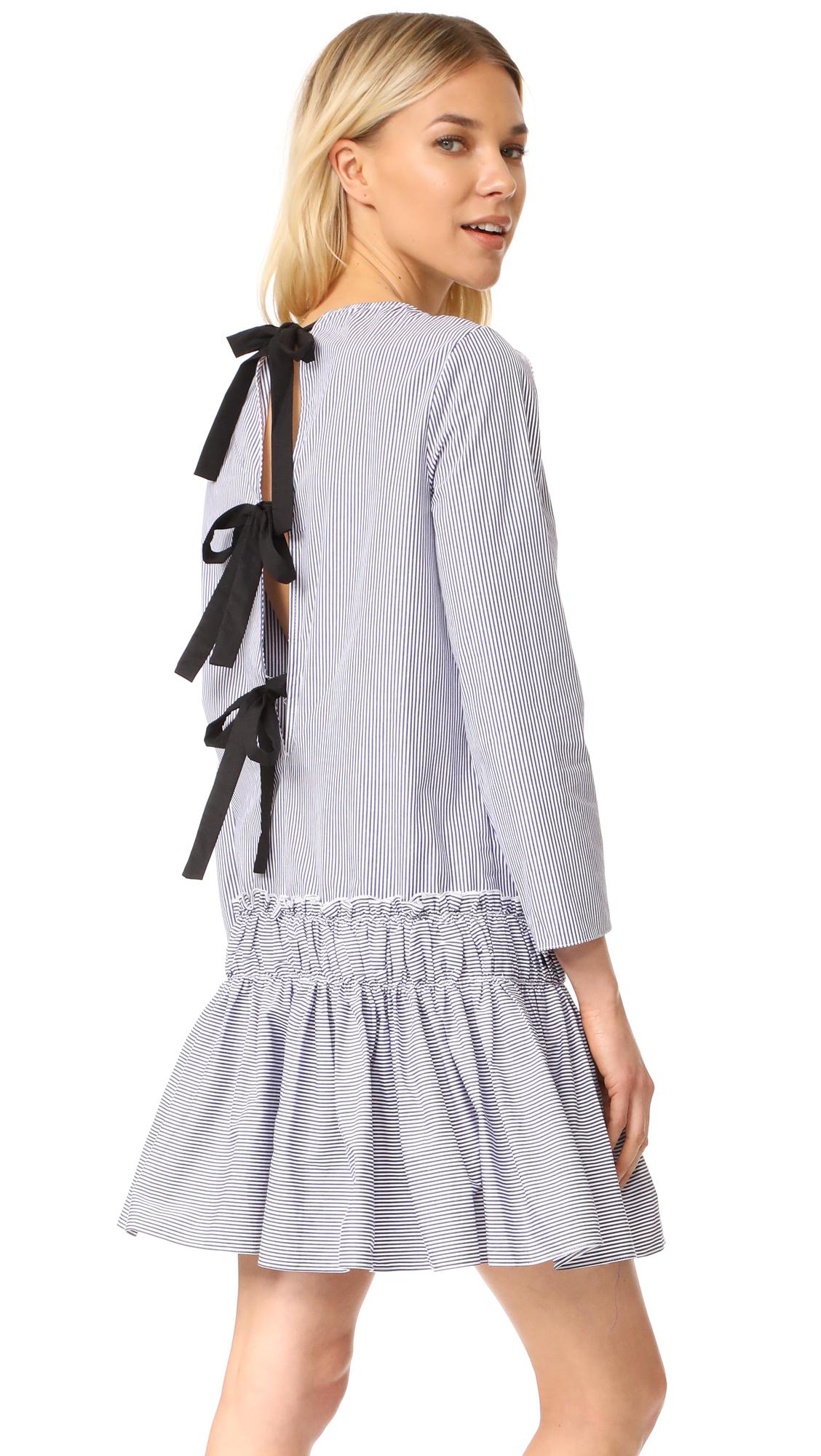 english factory a line striped dress