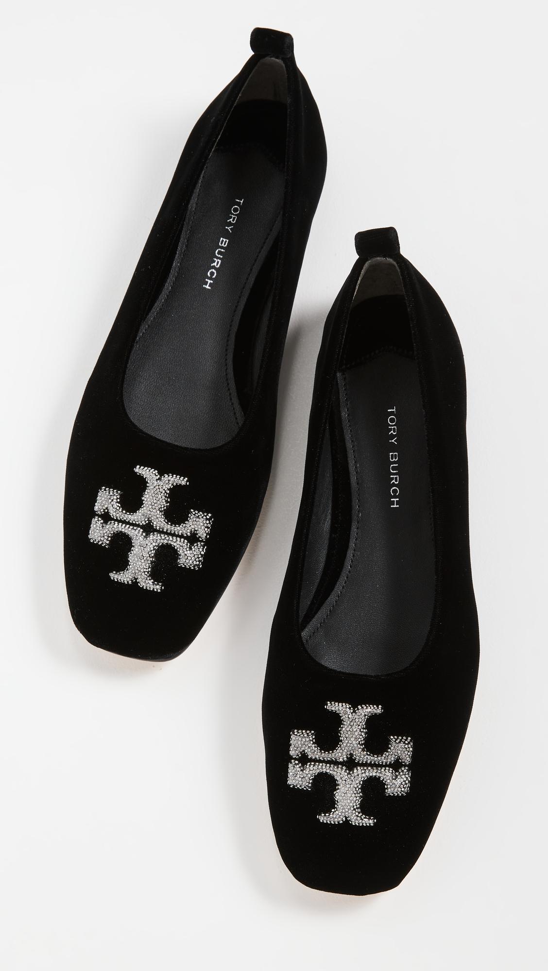 Tory Burch Eleanor Pave Ballet Flats in Black | Lyst