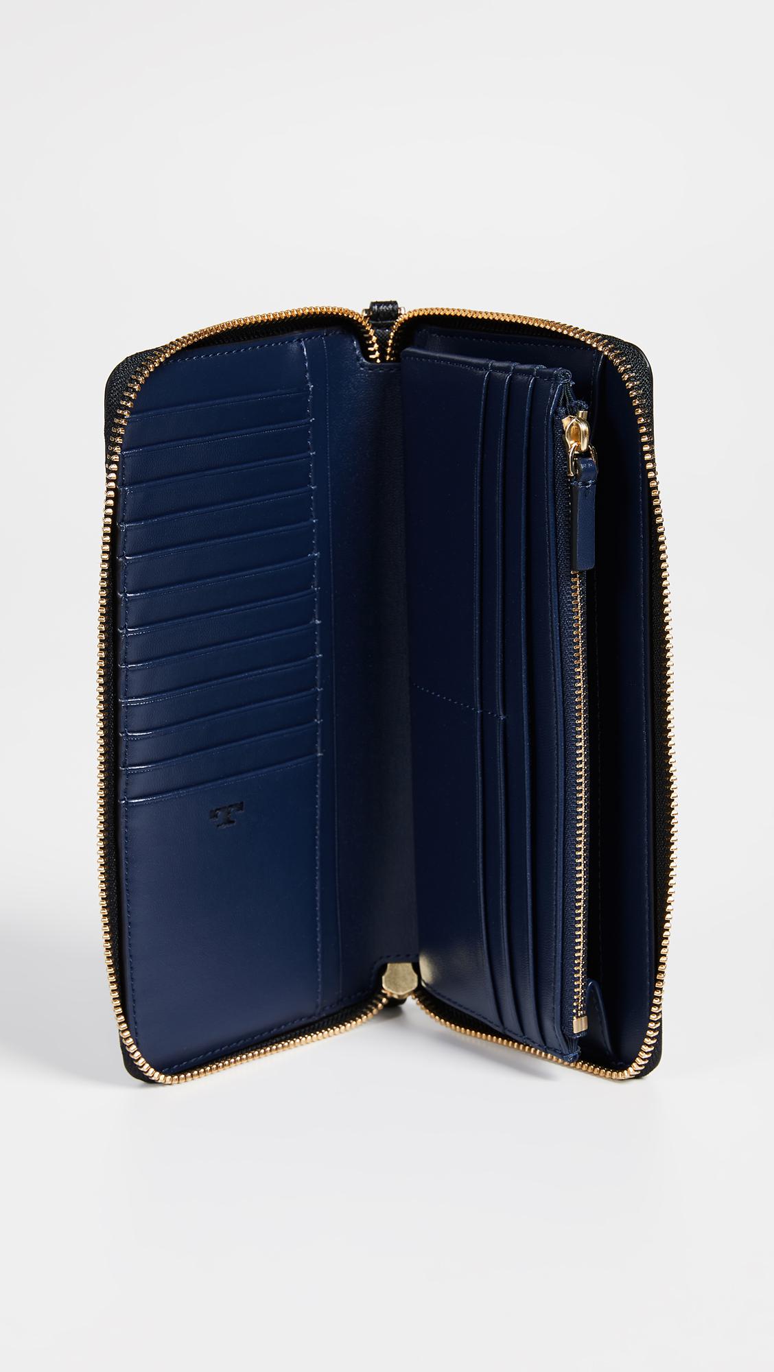 Tory Burch Leather Robinson Passport Continental Wallet in Black Lyst