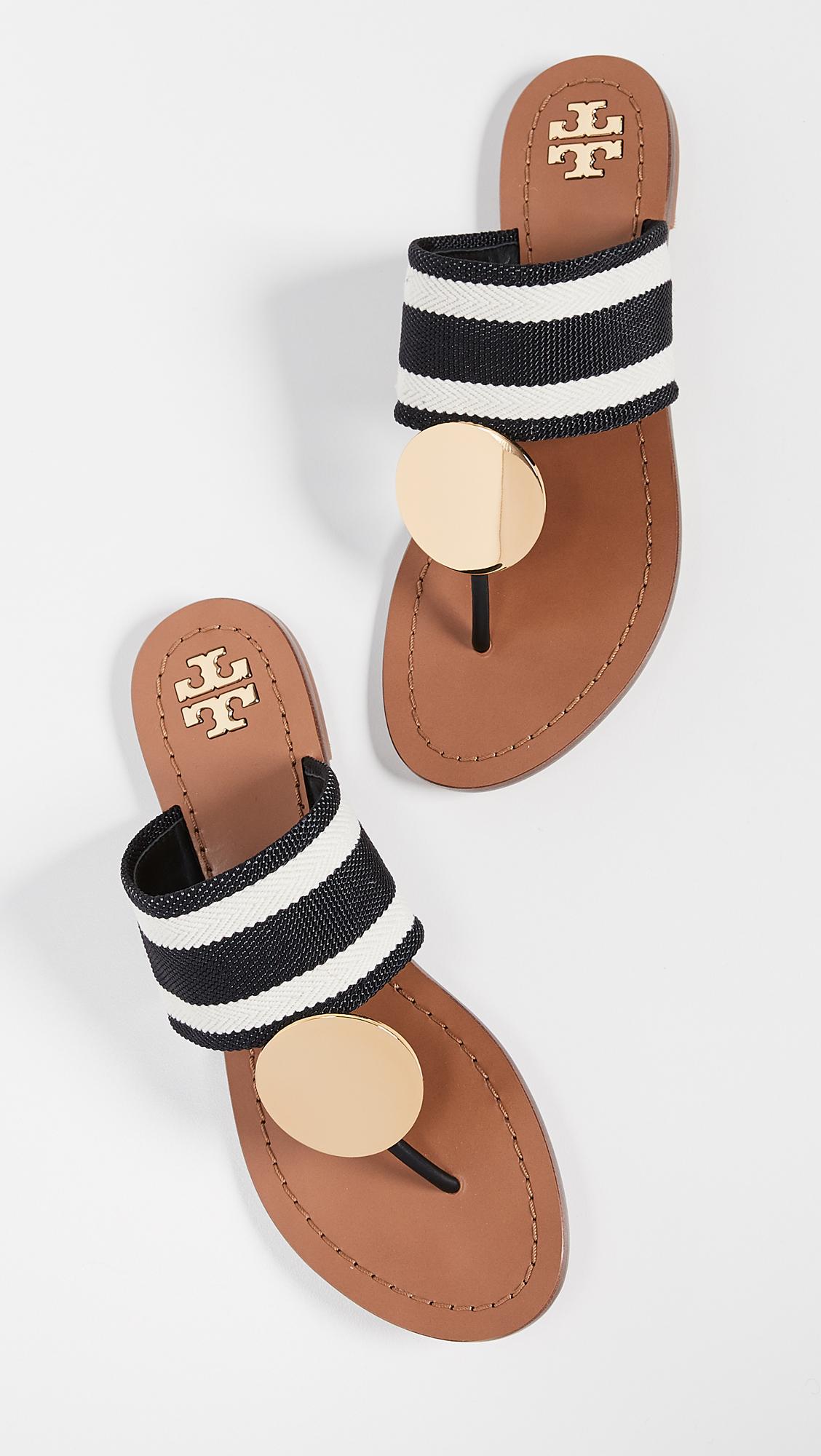 Tory Burch Patos Disk Sandals in Black | Lyst Canada