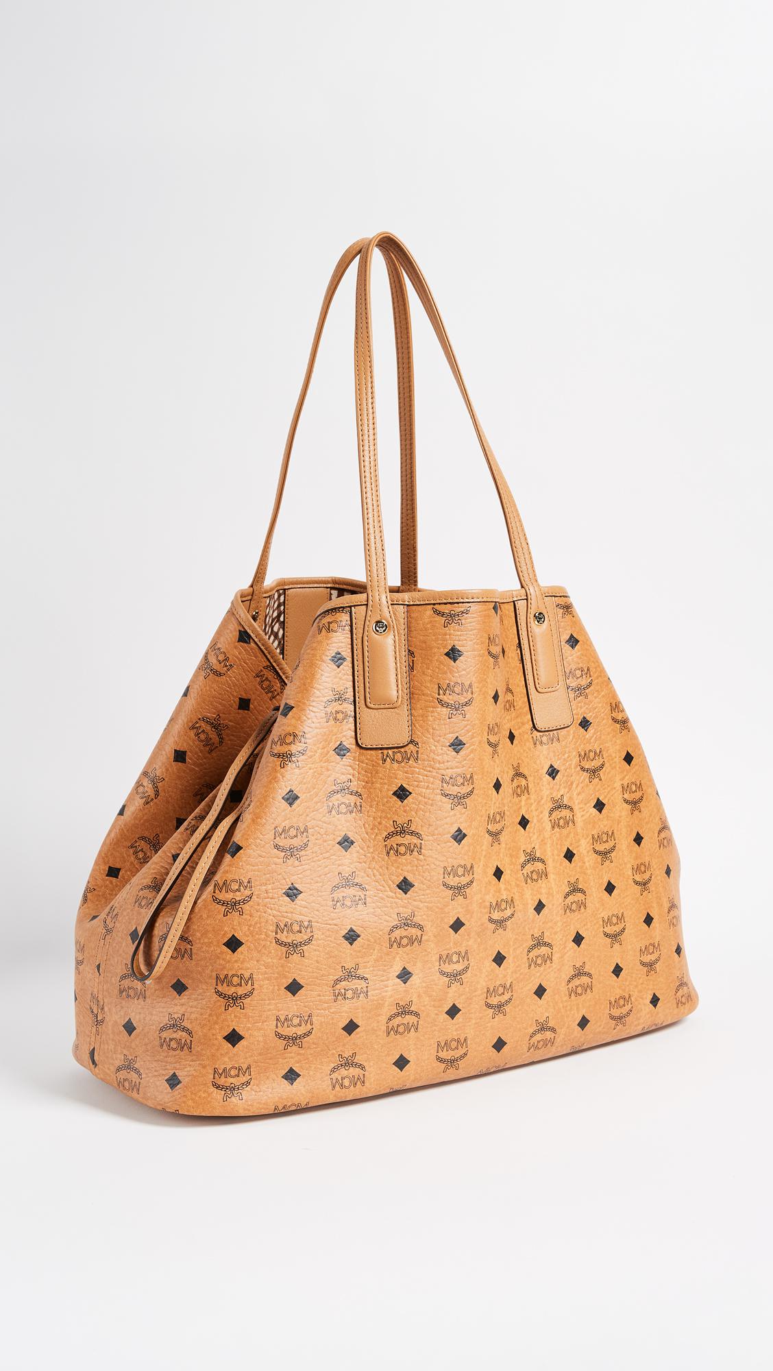 MCM Canvas Large Liz Shopper Tote in Cognac (Brown) Lyst