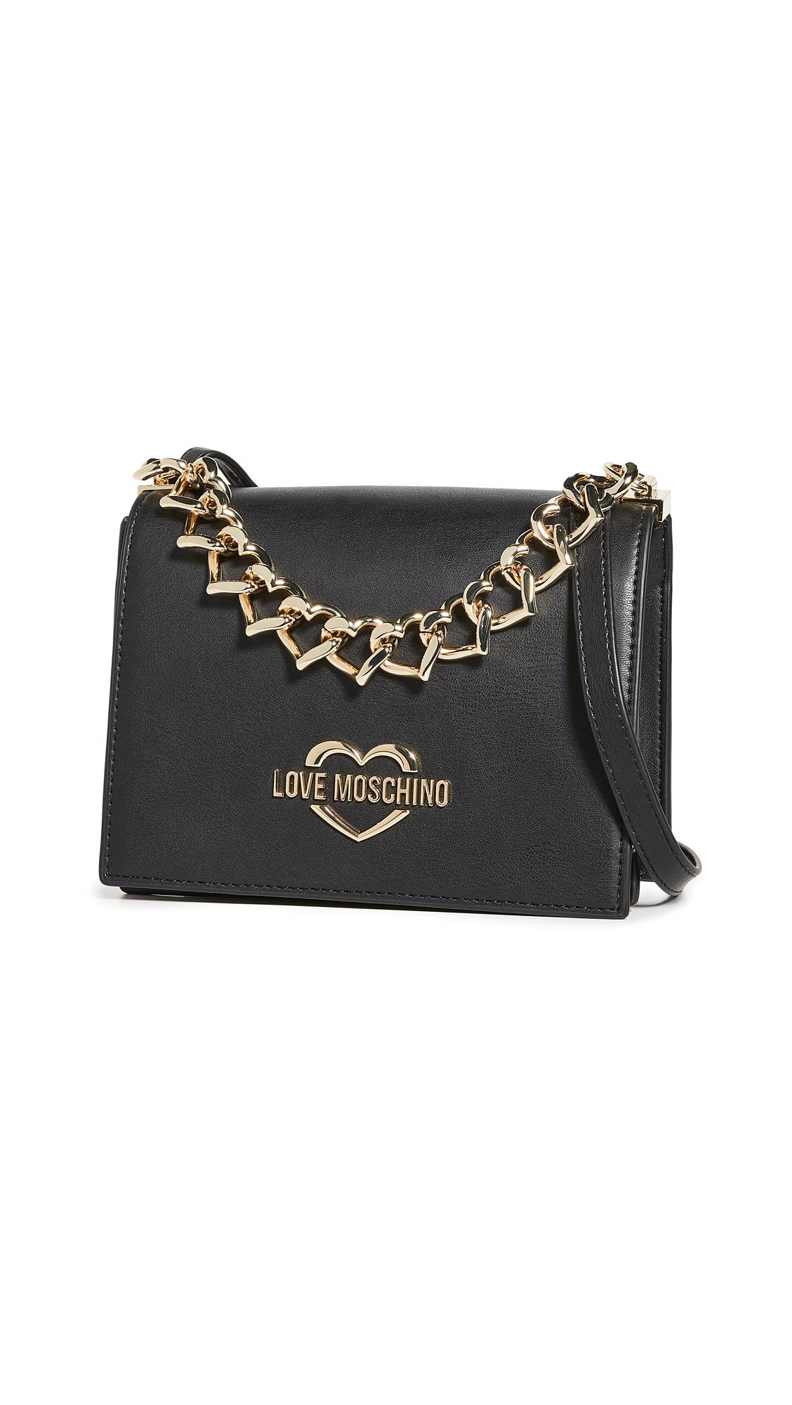 Moschino Heart Chain Shoulder Bag in Black | Lyst Canada