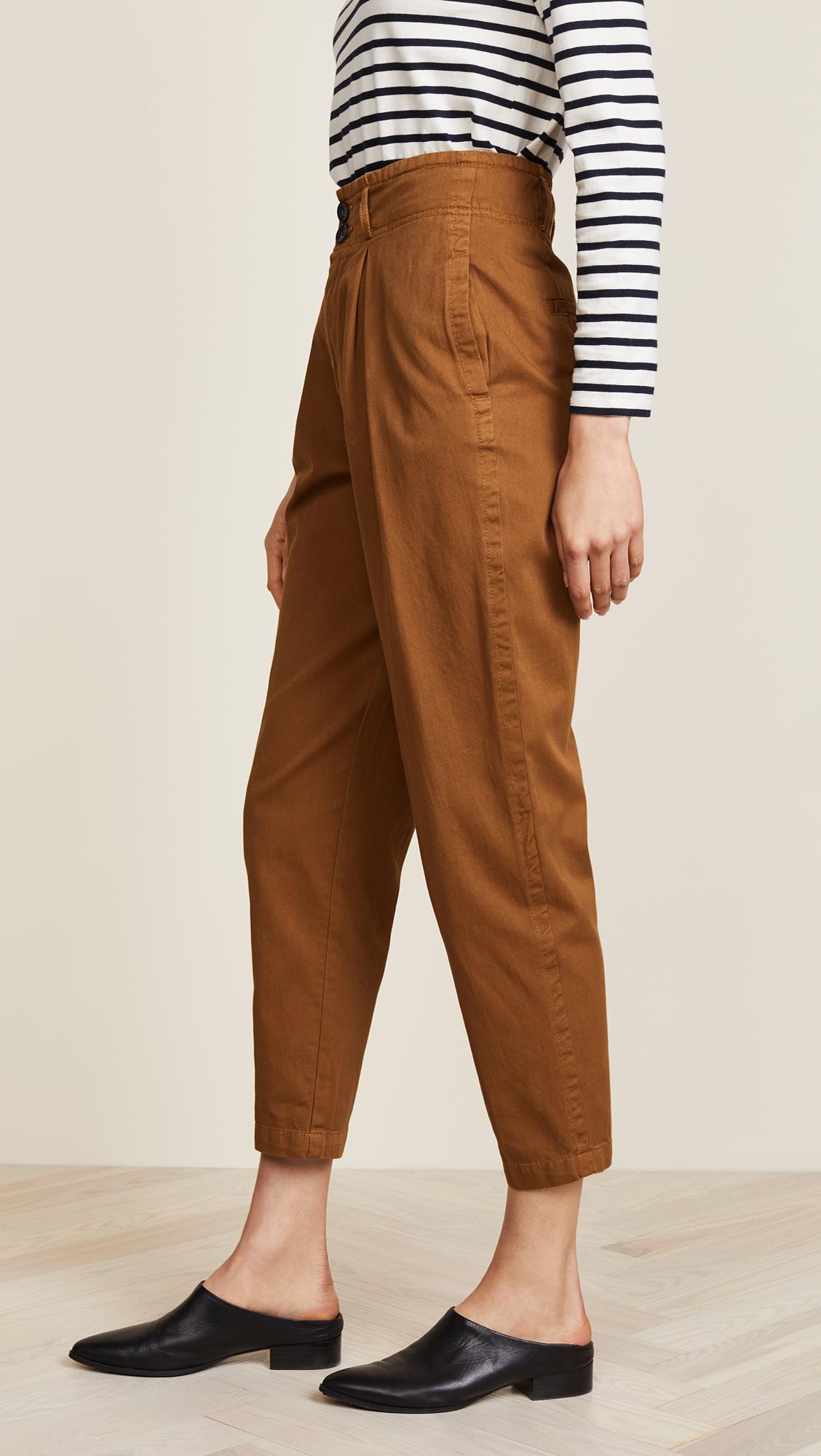 Free People High Waist Pegged '90s Pants in Brown