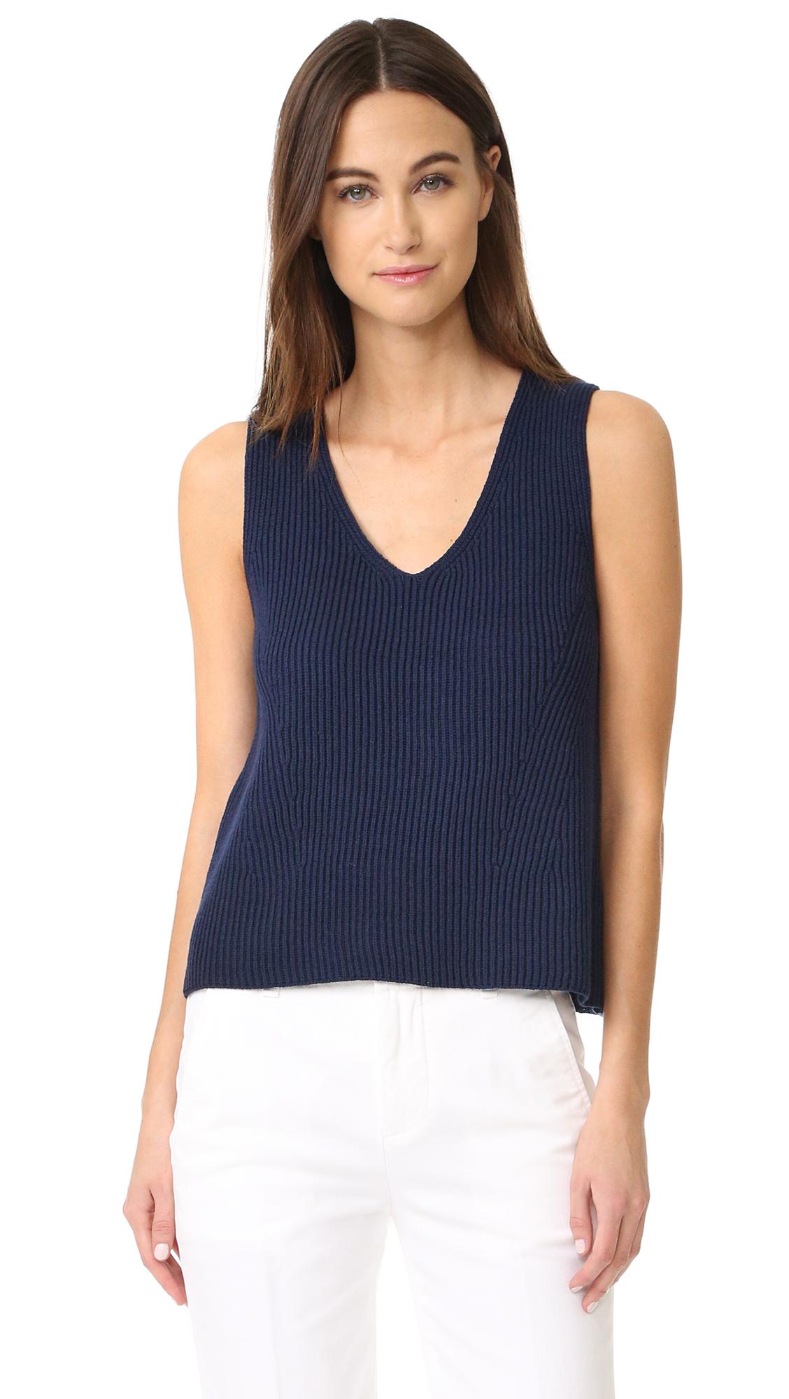 Lyst Vince Rib Sweater Tank in Blue