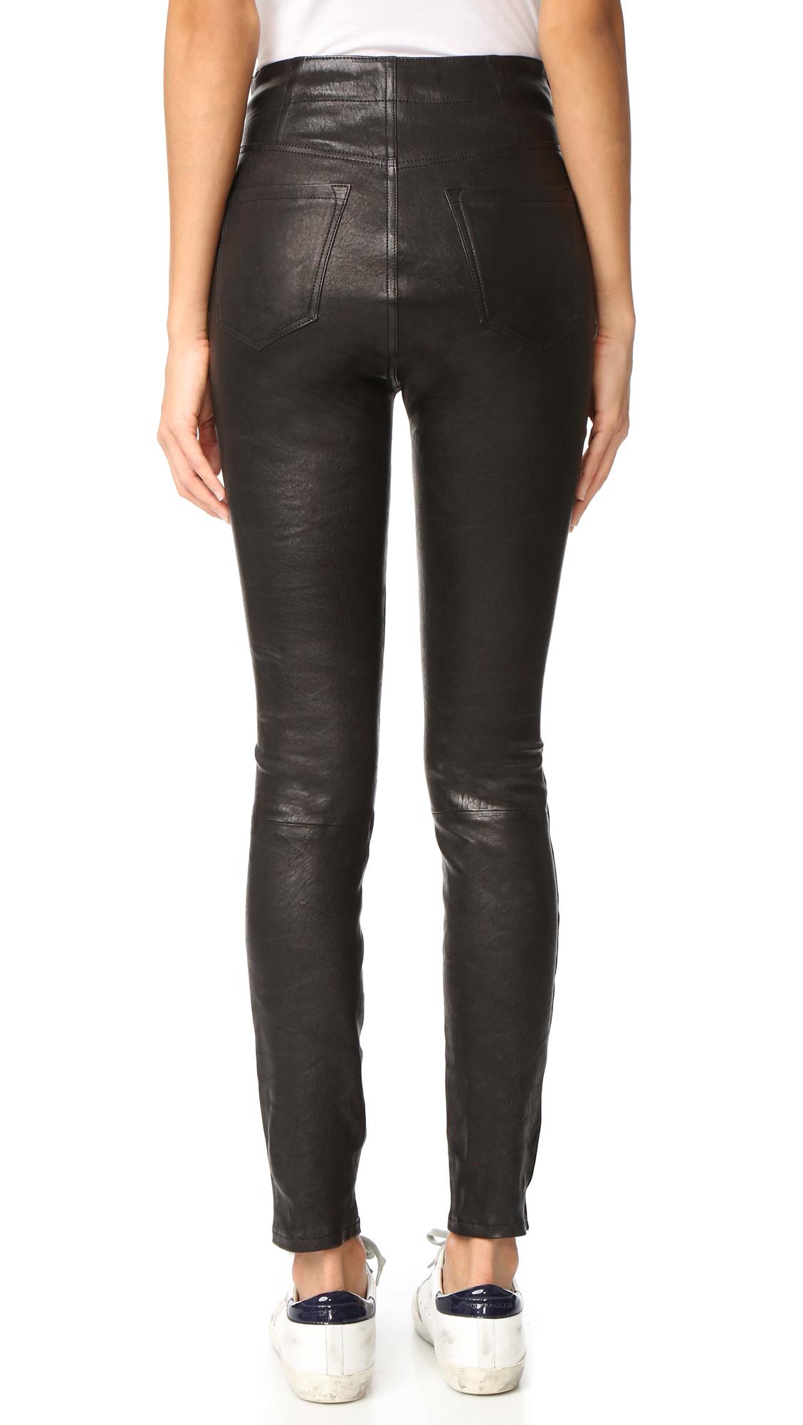 J Brand Natasha Leather Pants in Black | Lyst