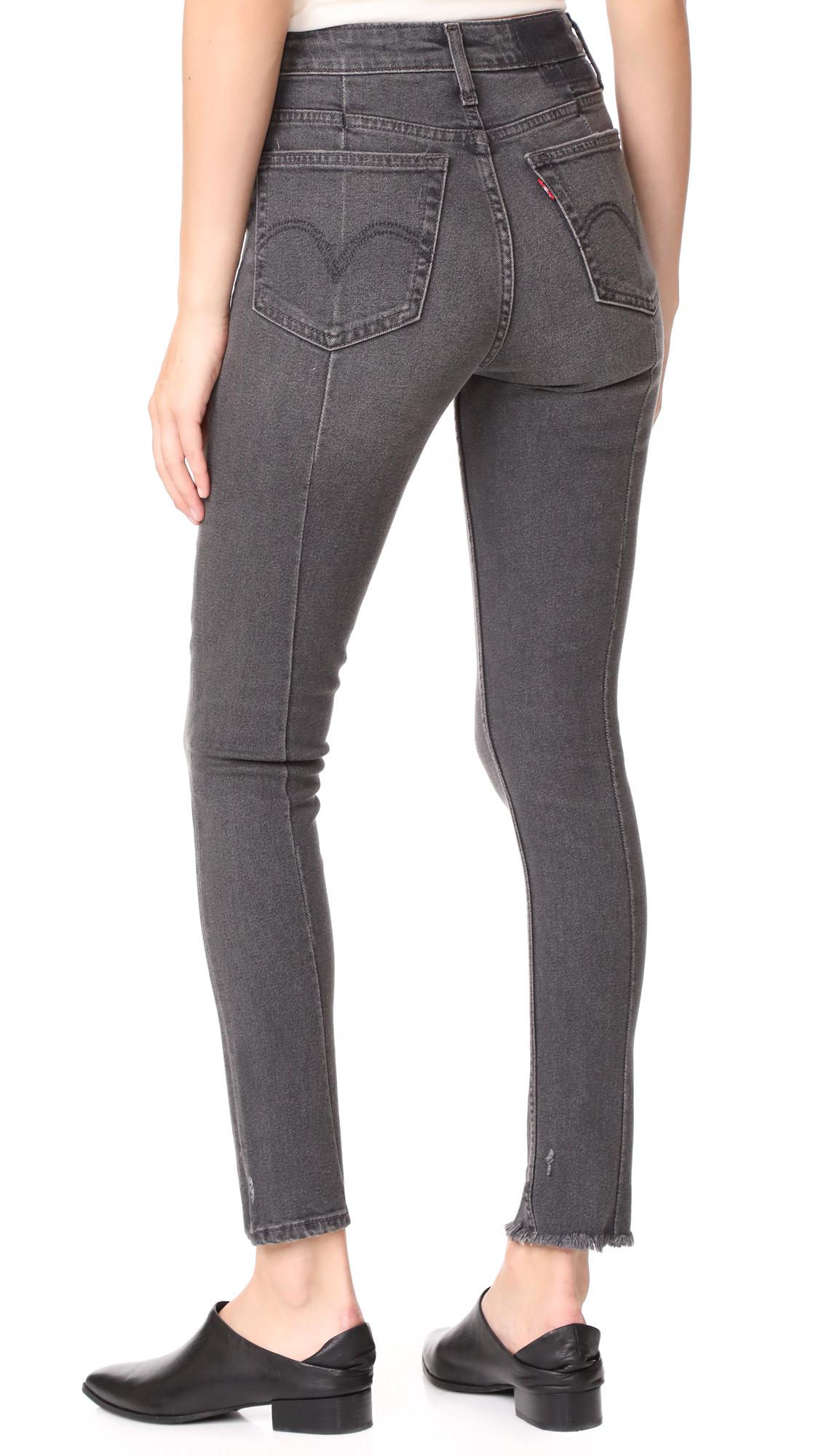 Levi's Denim 721 Altered High Rise Skinny Jeans in up in Smoke (Gray) | Lyst