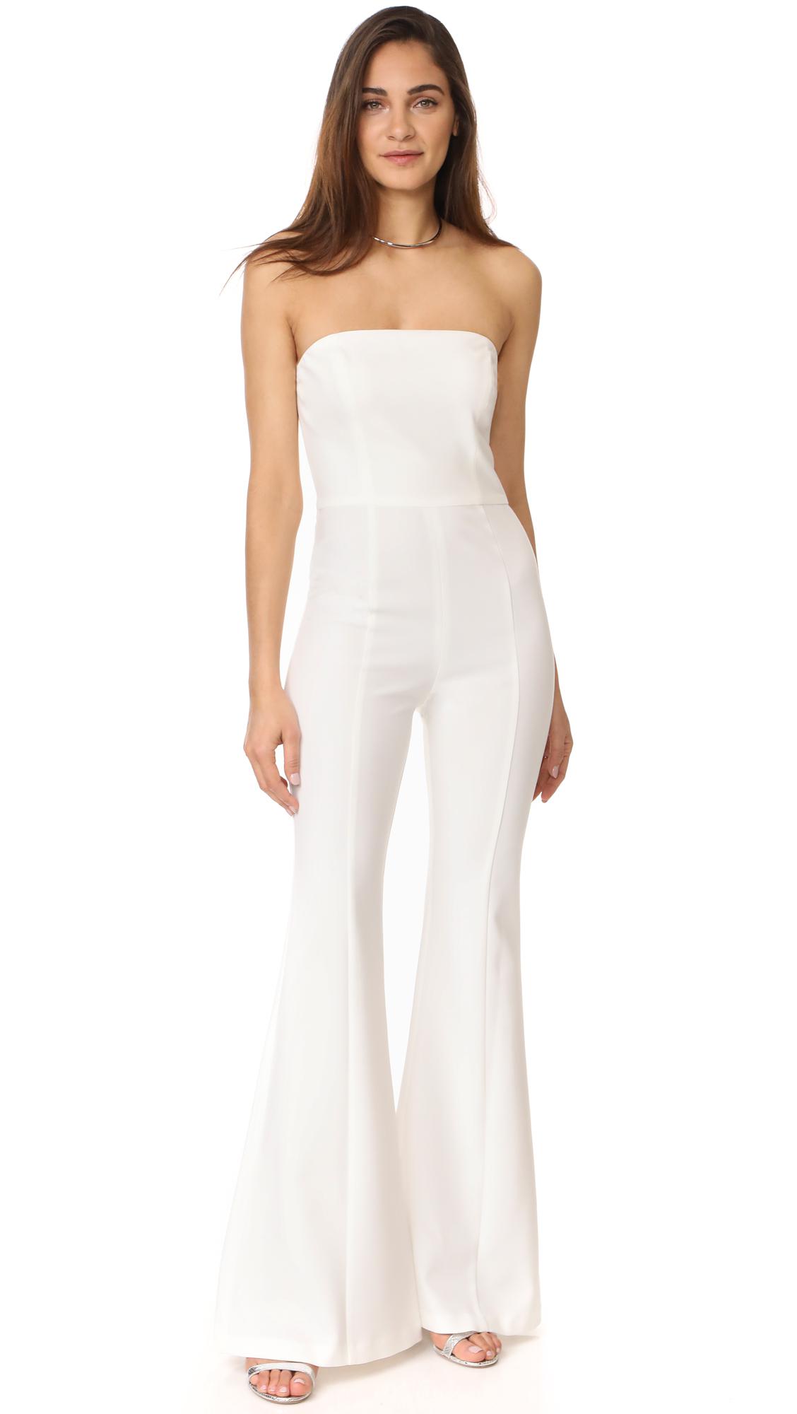 black halo strapless jumpsuit