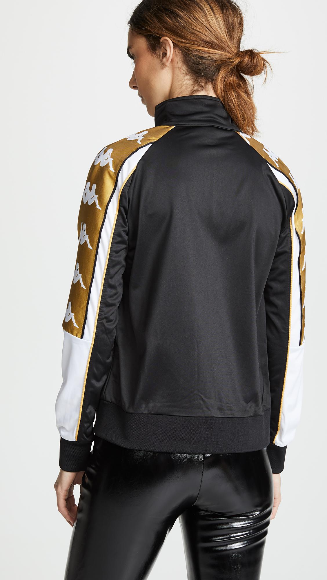 Download Kappa Synthetic Banda Track Jacket in Black/White/Yellow ...
