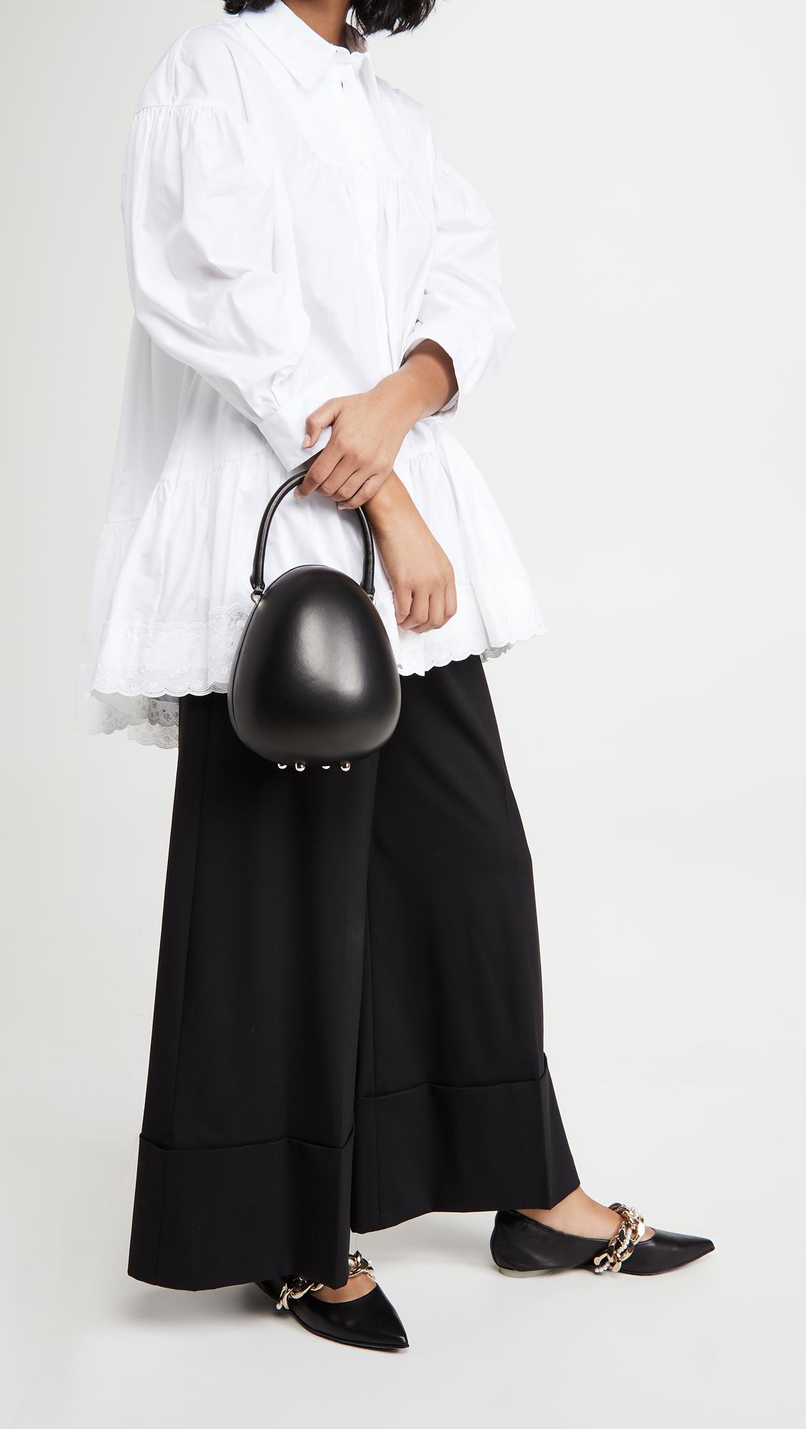 Simone Rocha Leather Egg Bag in Black