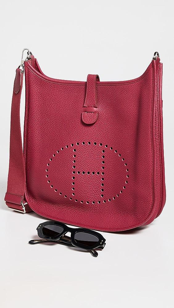 What Goes Around Comes Around Hermes Red Clemence Evelyne III Gm Bag