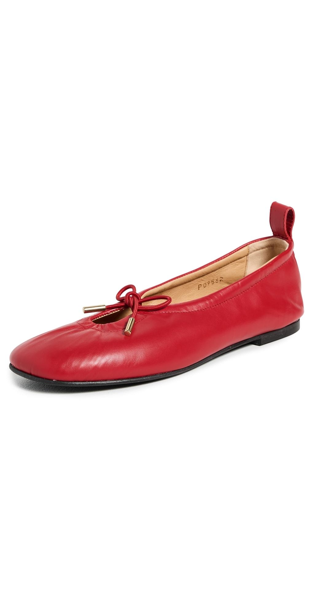 フラットシューズ Alohas Ravena Rift Burgundy Leather Ballet Flats E-COM-5-764_8eaf0804-860b-4634