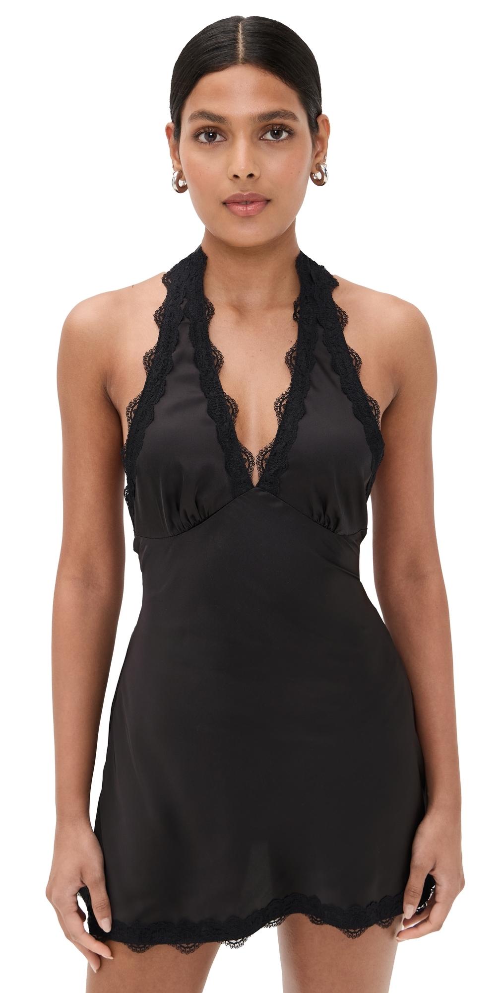 lioness feng shui mini dress black Black Sequin Asymmetrical Mini Dress