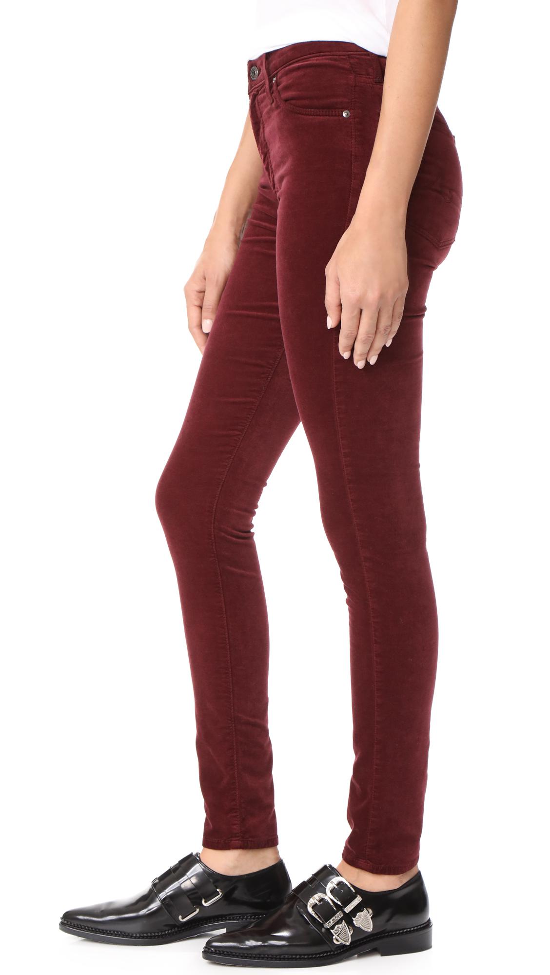 velvet skinny jeans