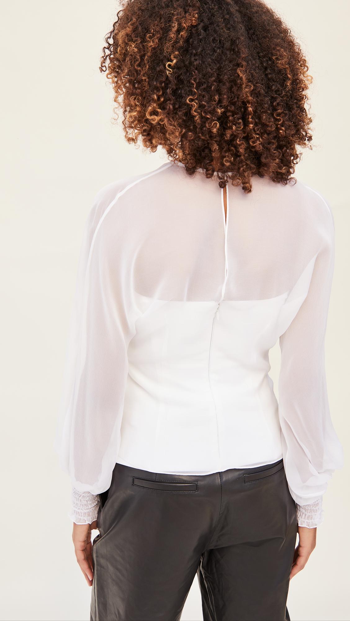 Cushnie Fitted Top With Chiffon Long 