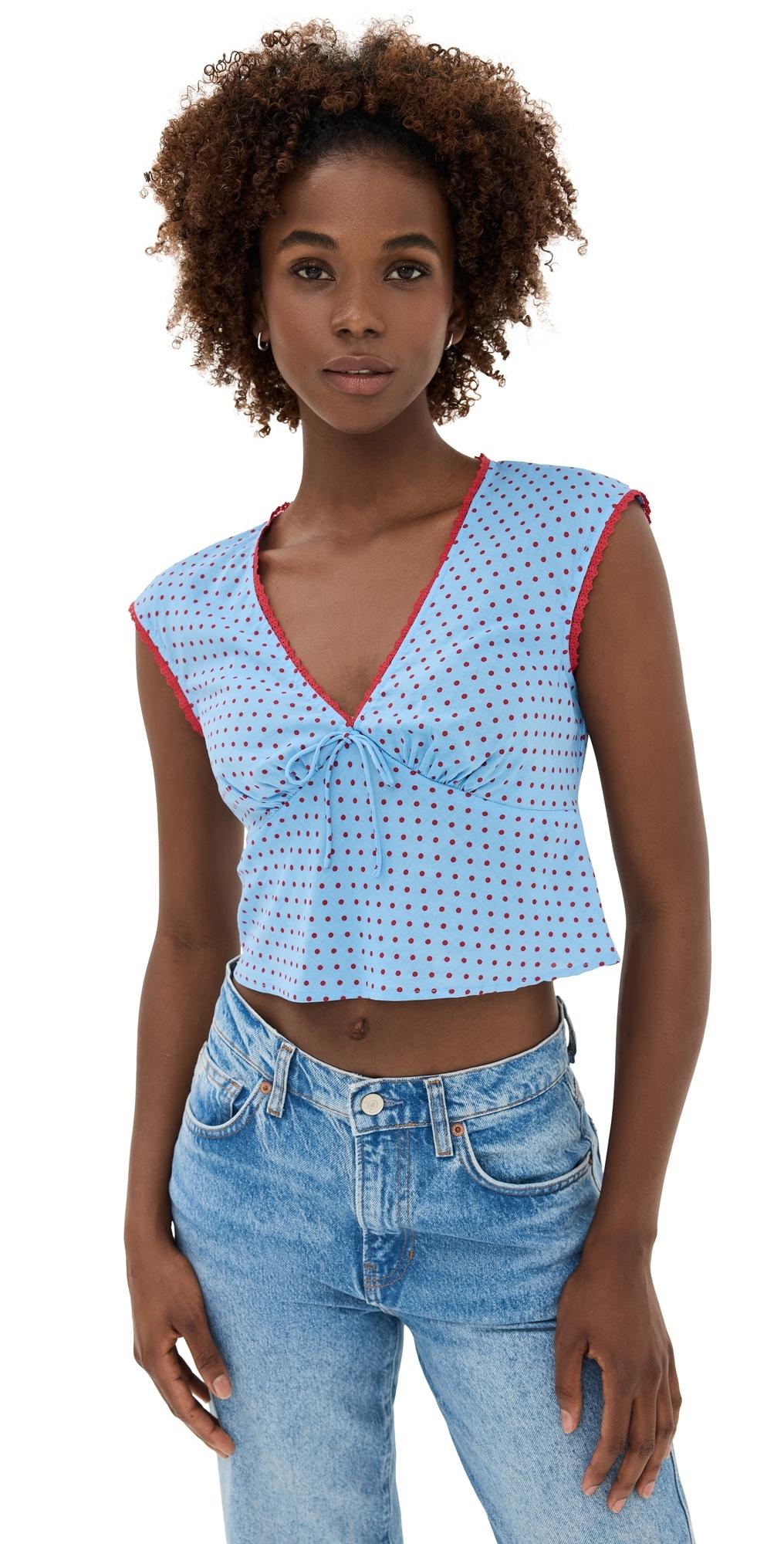 Reformation polka dot top hotsell