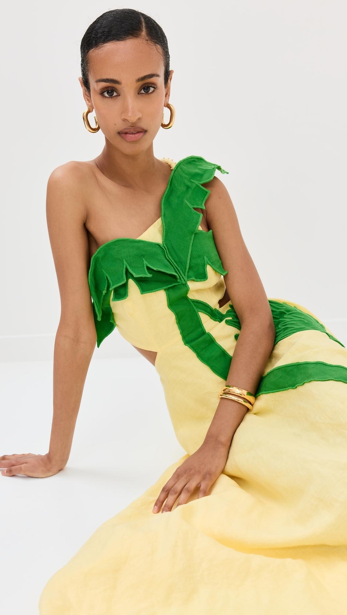 ワンピースその他 FARM Rio Linen-blend dress with palm print FARM Rio Palm Tree Print Linen Blend Tie Front Dress | Nordstrom
