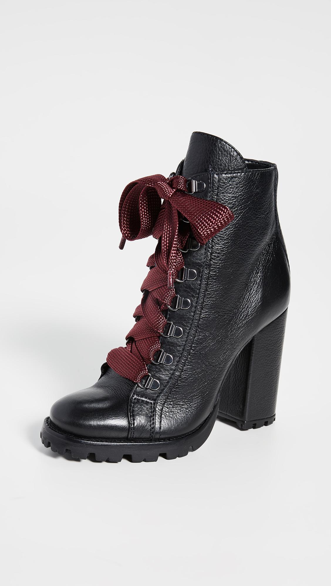 schutz women's zara high block heel booties 5 black