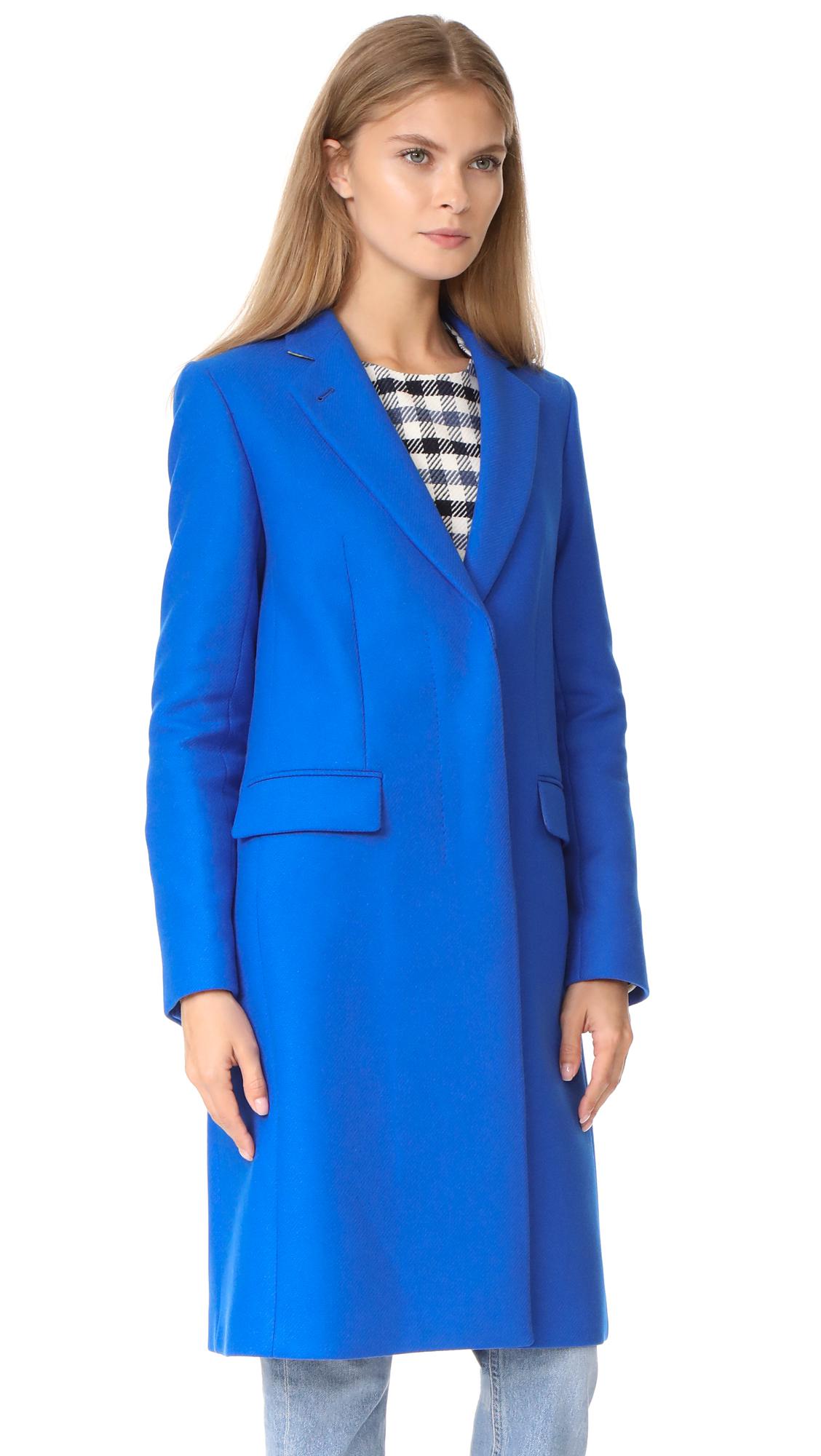 electric blue wool coat