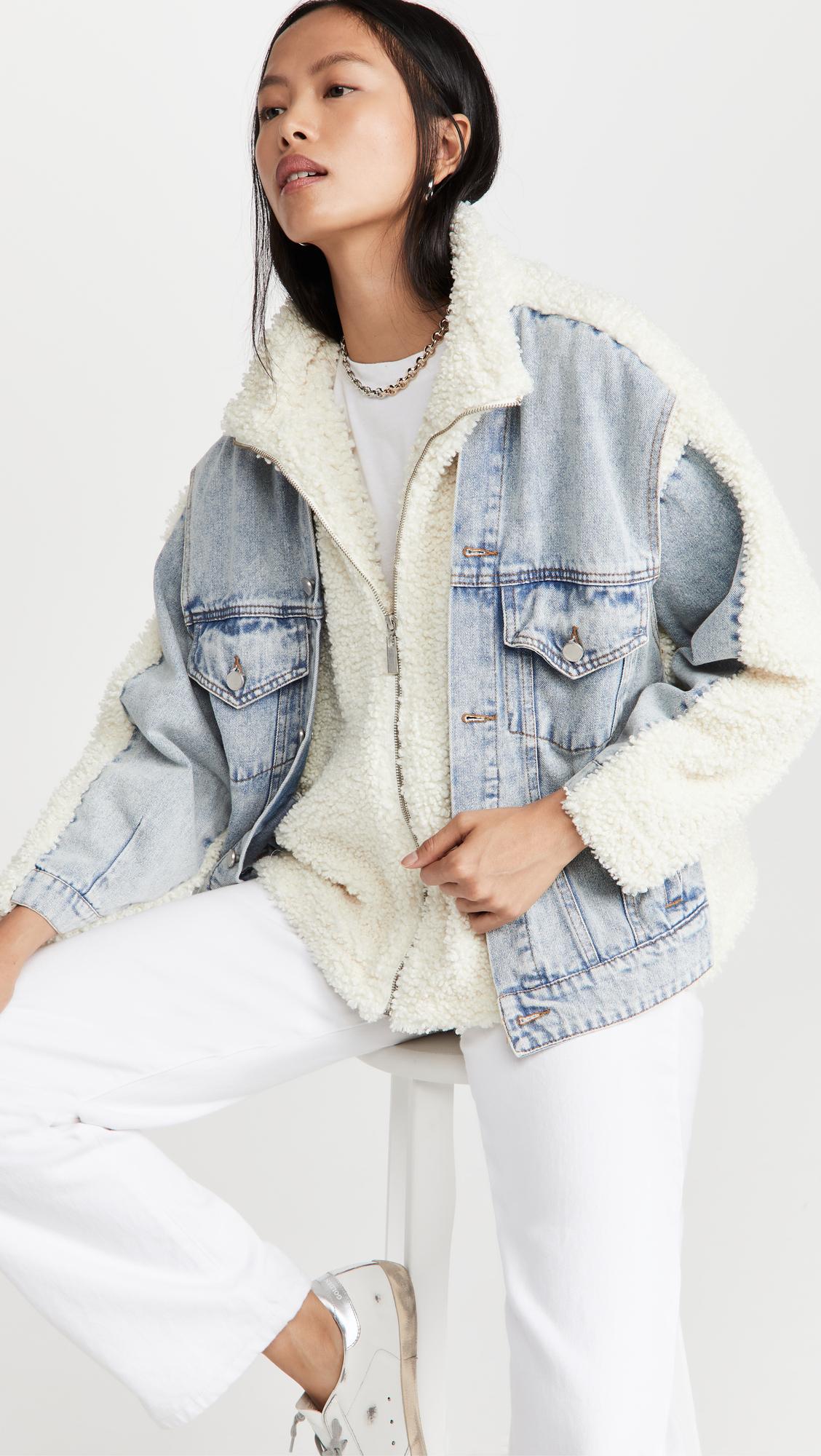Blank NYC Bear Hug Denim Sherpa Jacket 