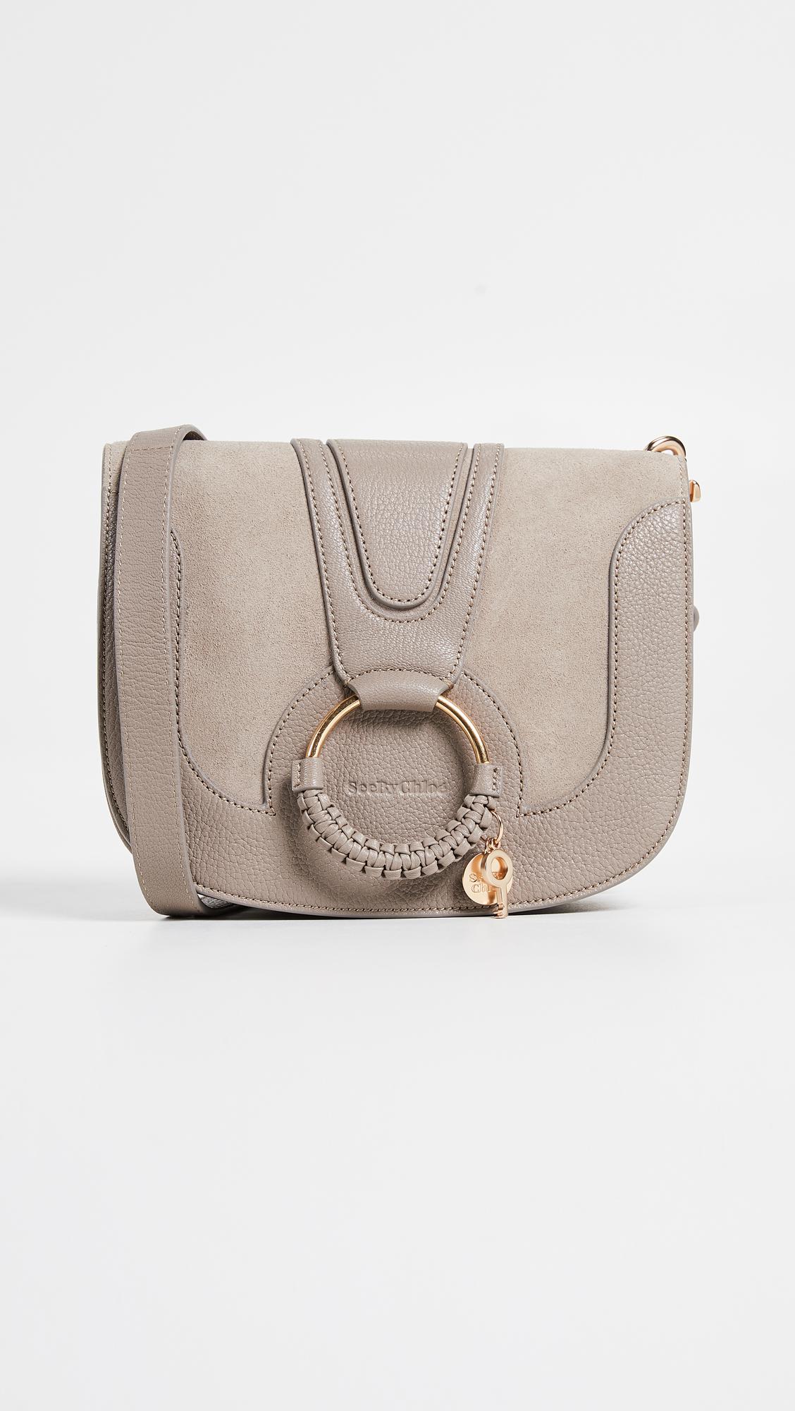 See By Chloé Suede Hana Small Saddle Bag in Gray - Save 1% - Lyst