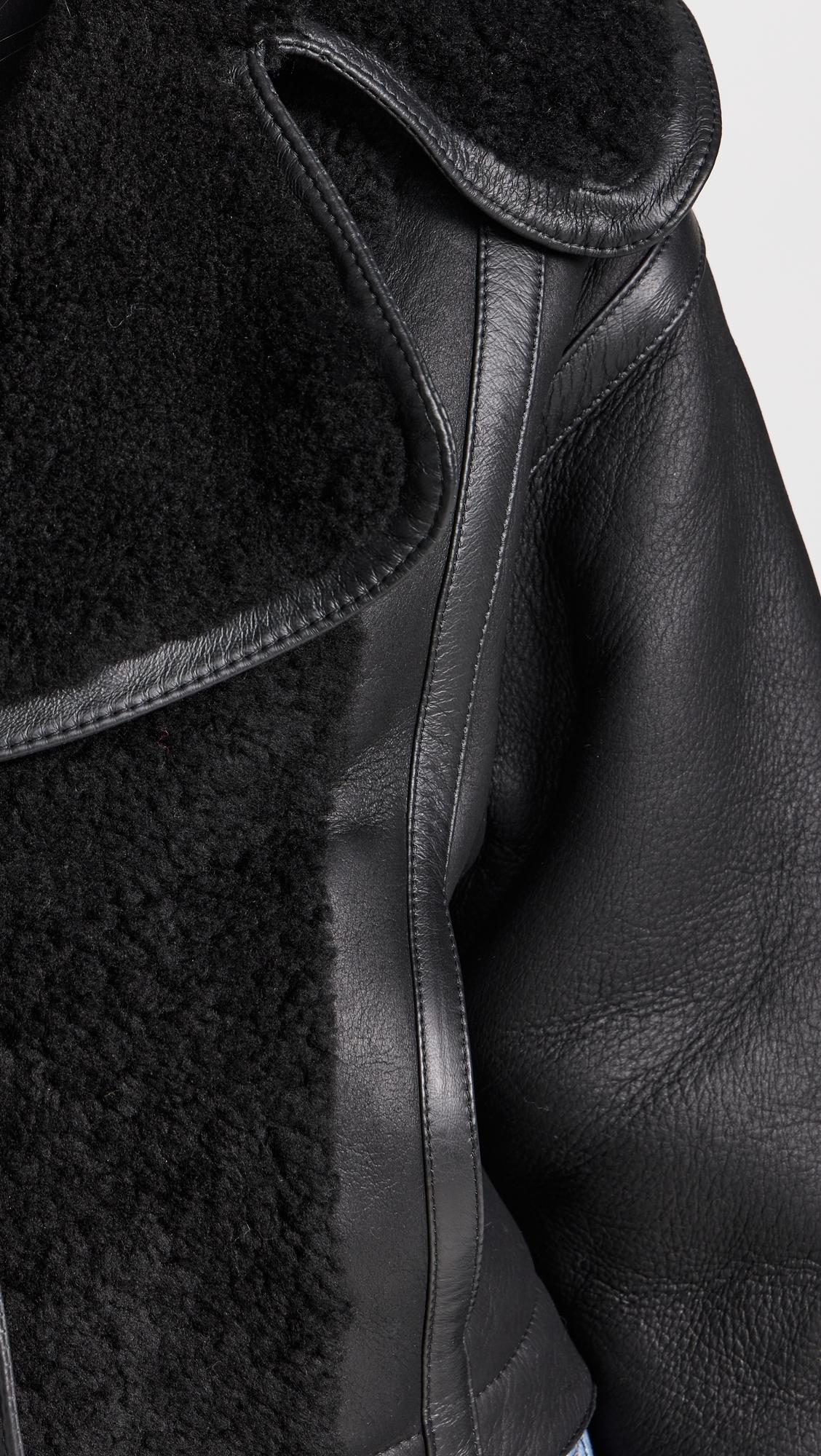 Victoria Beckham Shearling Jacket in Black Lyst