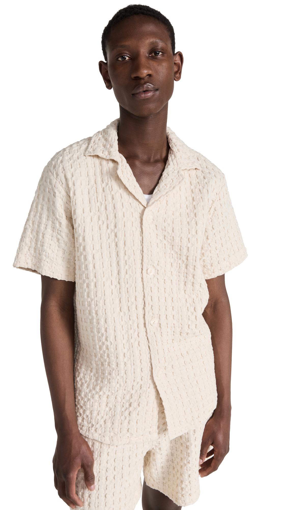 Oas Cuba Waffle Shirt in Natural for Men | Lyst