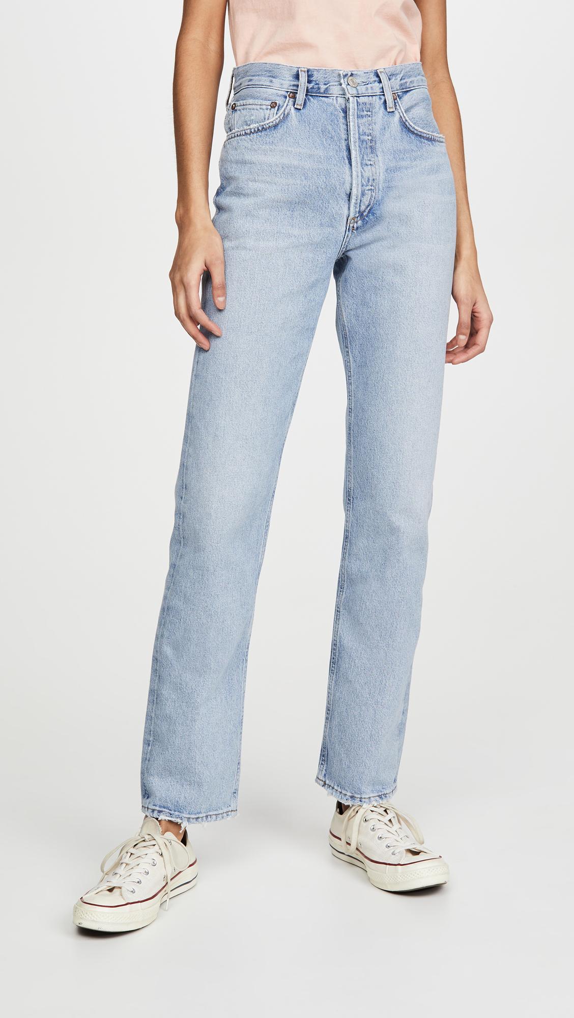 Agolde Lana Mid Rise Vintage Straight Jeans in Blue | Lyst