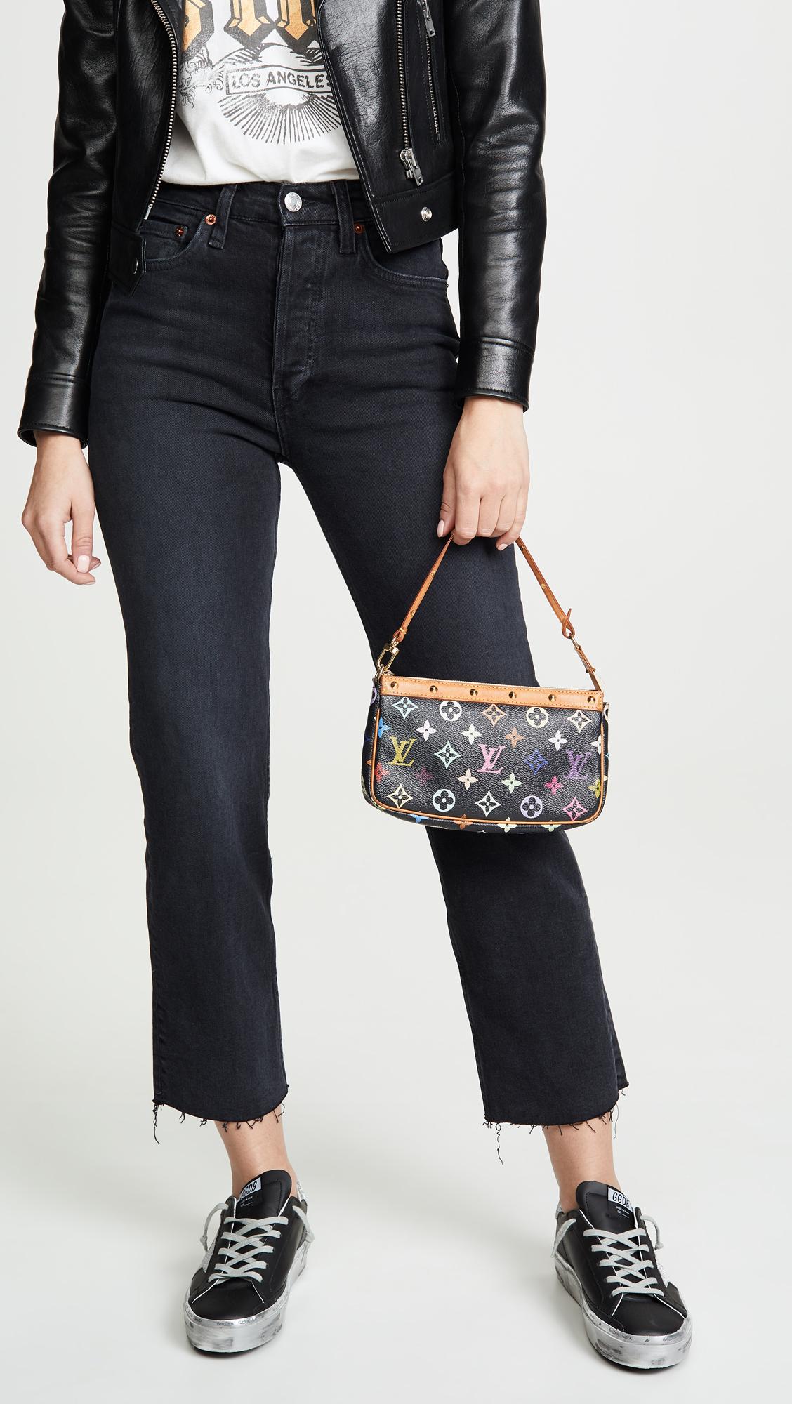 What Goes Around Comes Around Canvas Louis Vuitton Black Multi Pochette Bag - Lyst