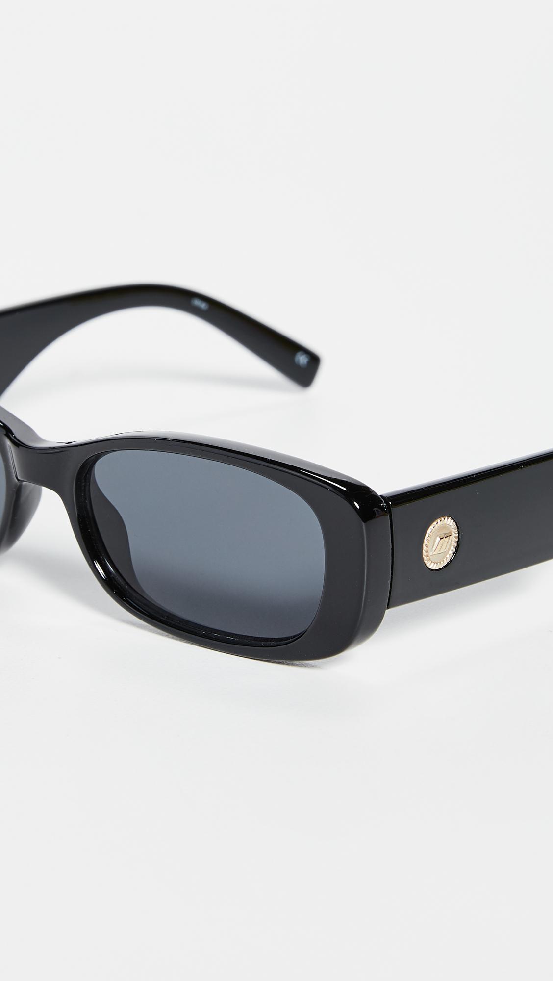 Womens Accessories Sunglasses Le Specs Shell Shocked Square Sunglasses in Black 