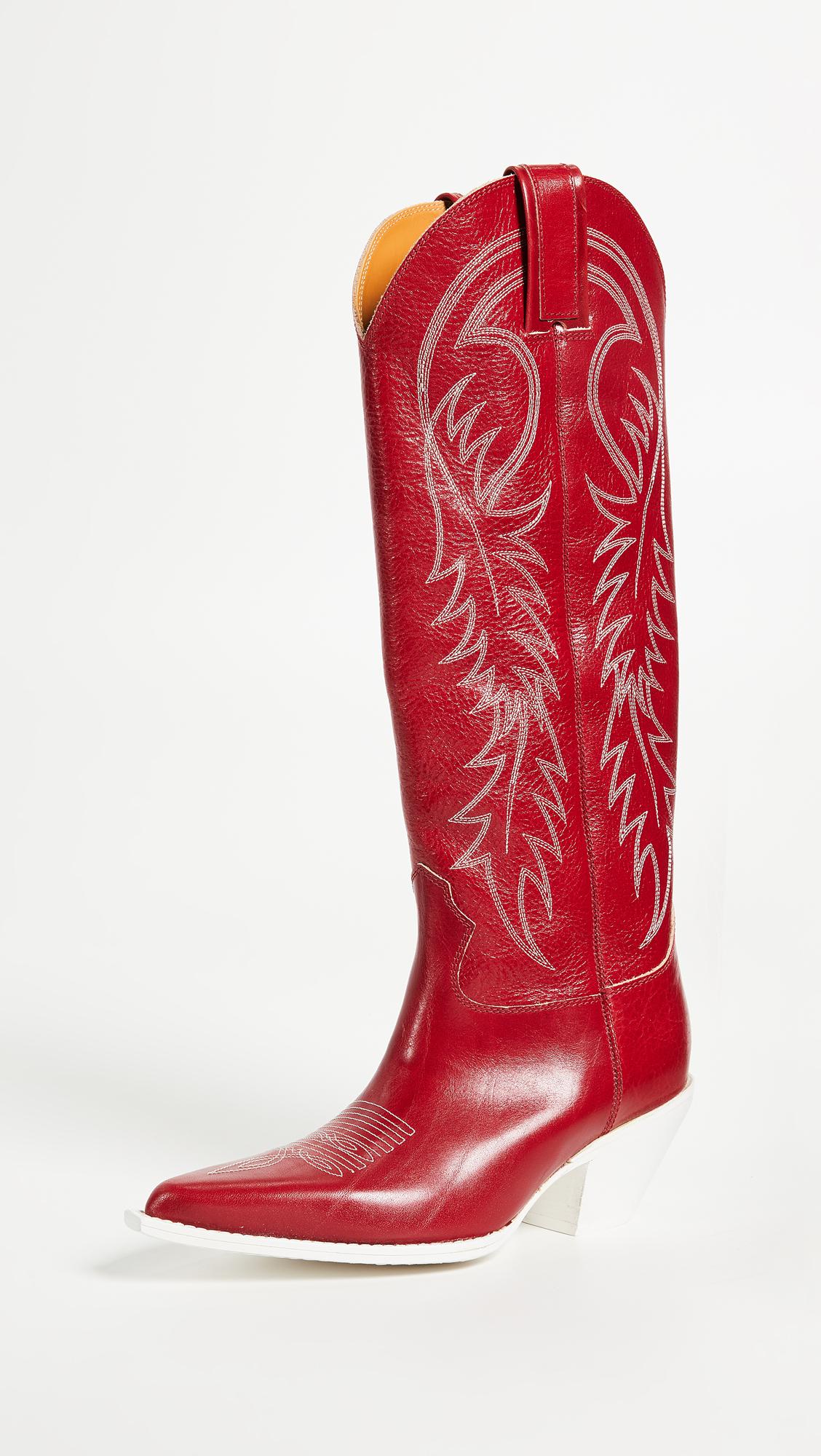 red and white cowboy boots