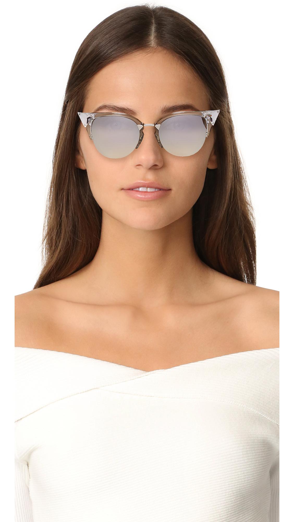 Fendi Iridia Crystal Corner Mirrored Sunglasses | Lyst