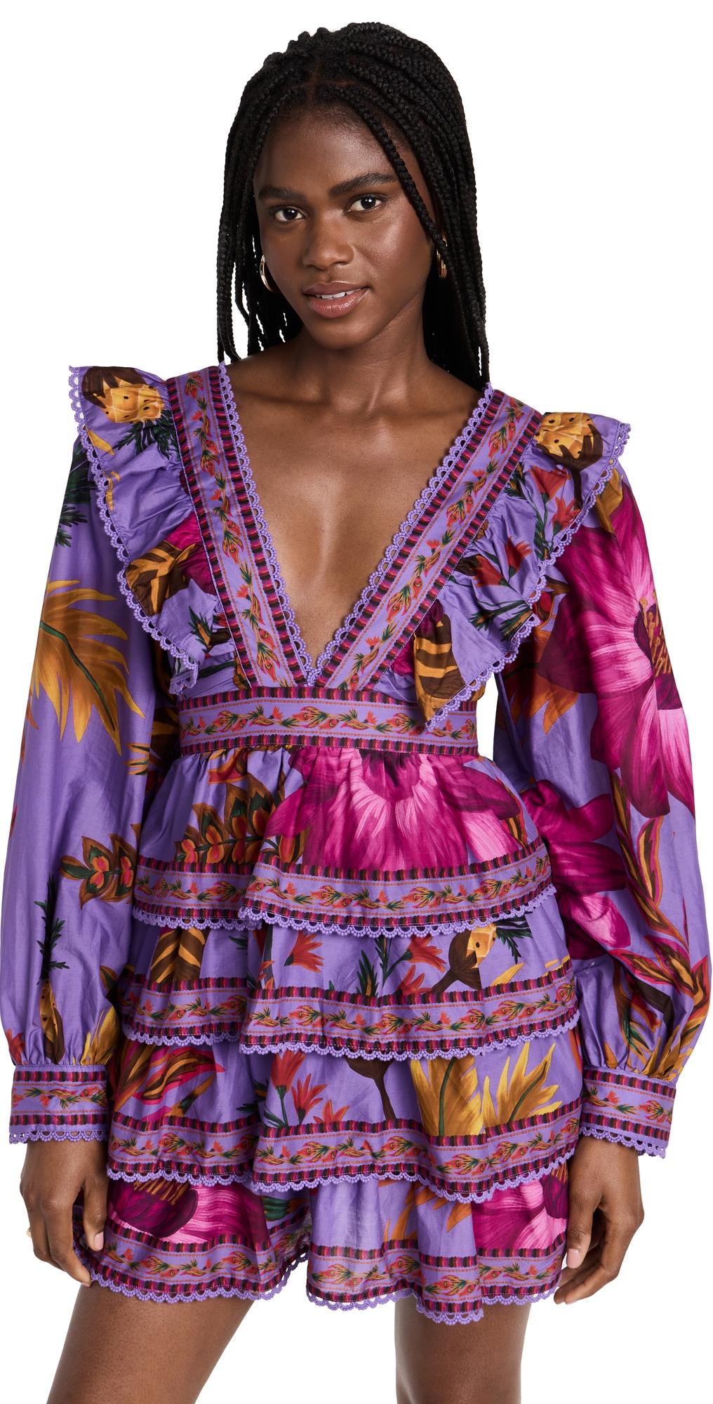 open lace back dress Farm Rio Floral Off The Shoulder Long Sleeve Maxi Dress in Black at Nordstrom, Size X-Small