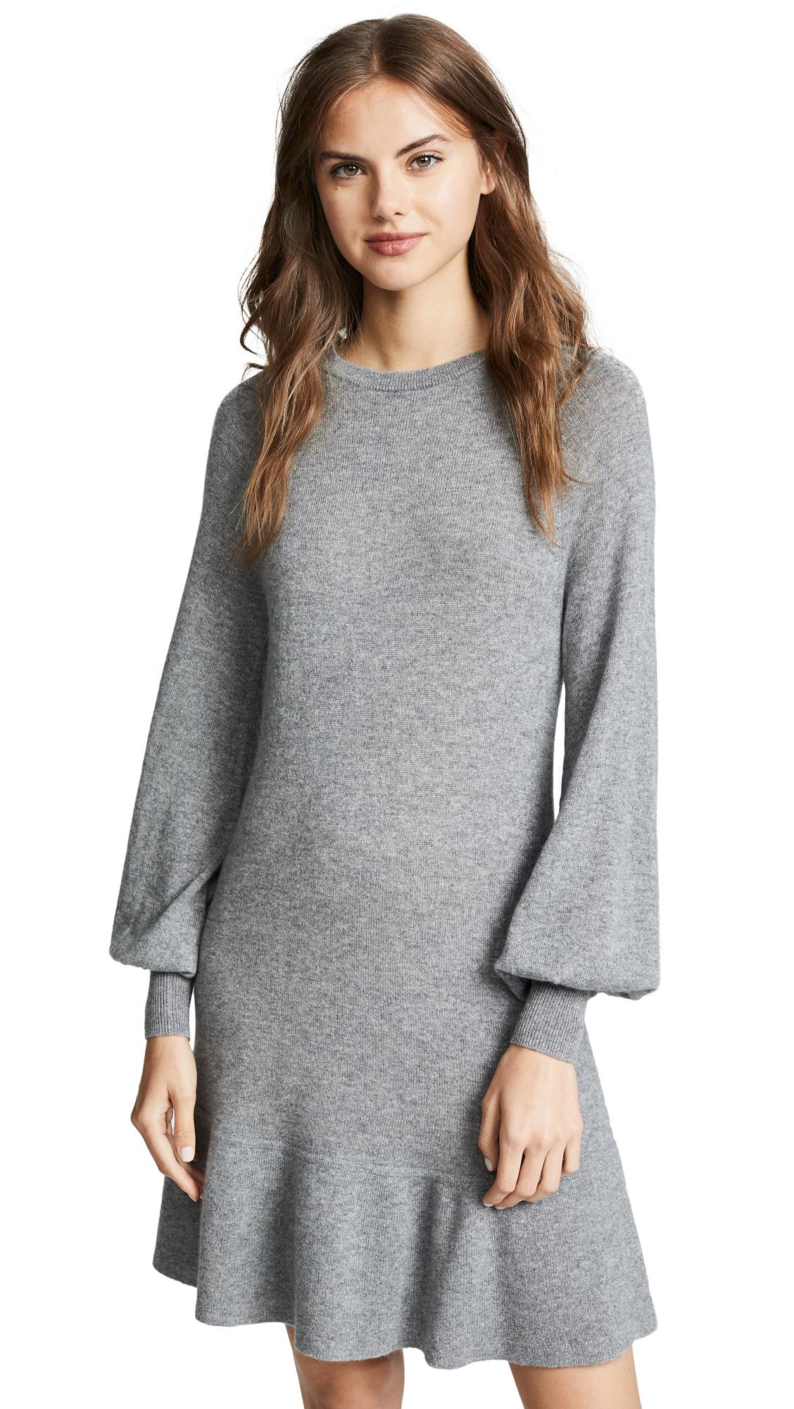 Autumn Cashmere Sleeve Cashmere Ruffle Dress in Gray Lyst