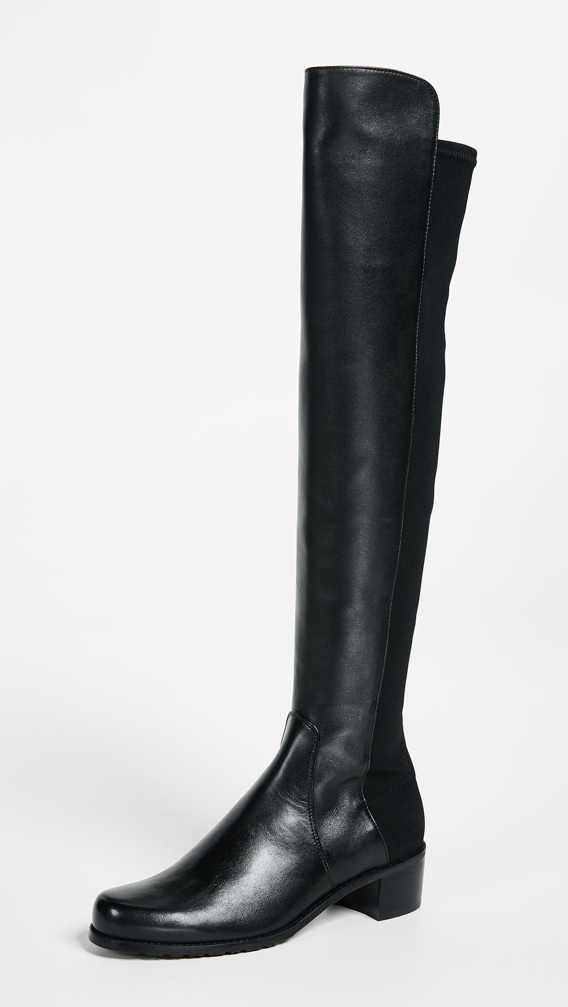 Stuart Weitzman Leather Reserve Tall Boots in Black Leather (Black ...