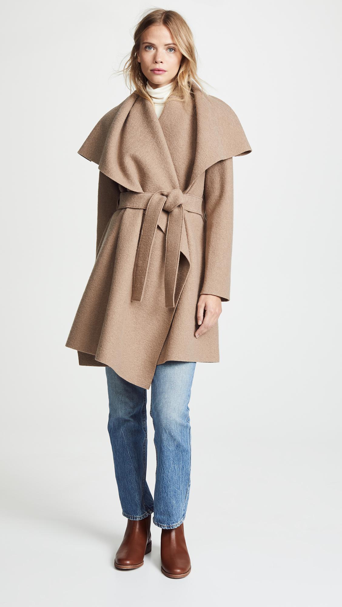 harris wharf london wool tie waist blanket coat