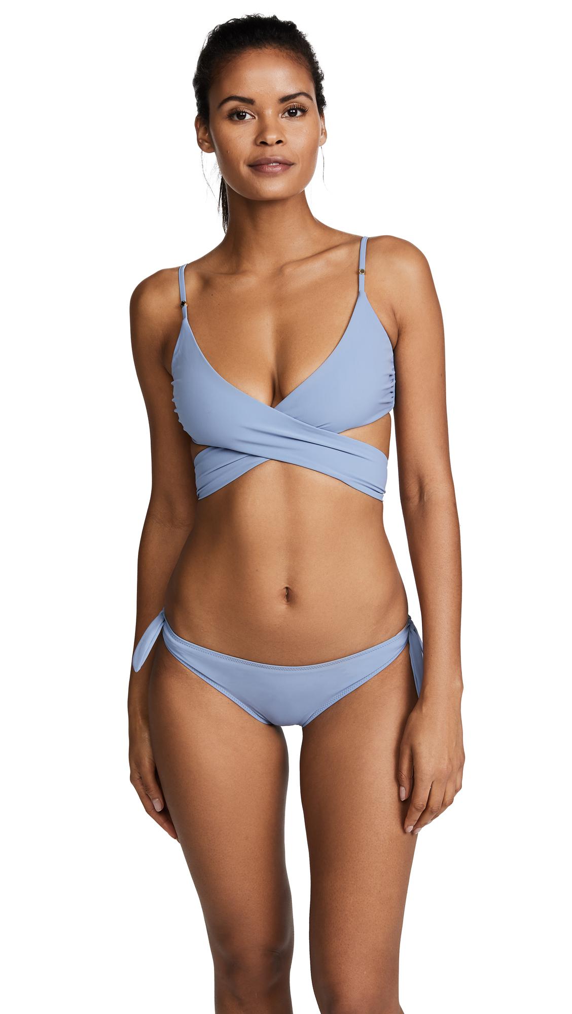 machine uitvoeren inzet Stella McCartney Basics Wrap Bikini Top in Blue | Lyst