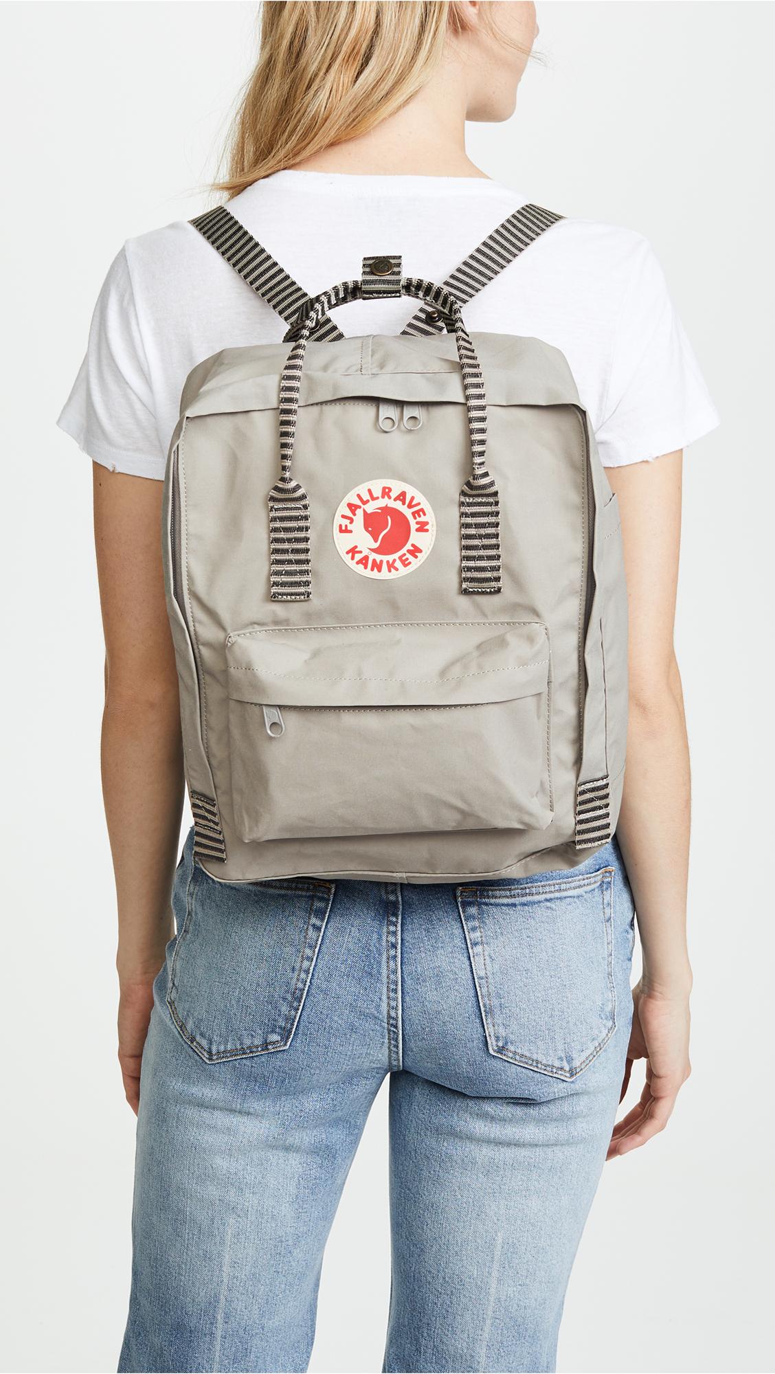 kanken striped backpack