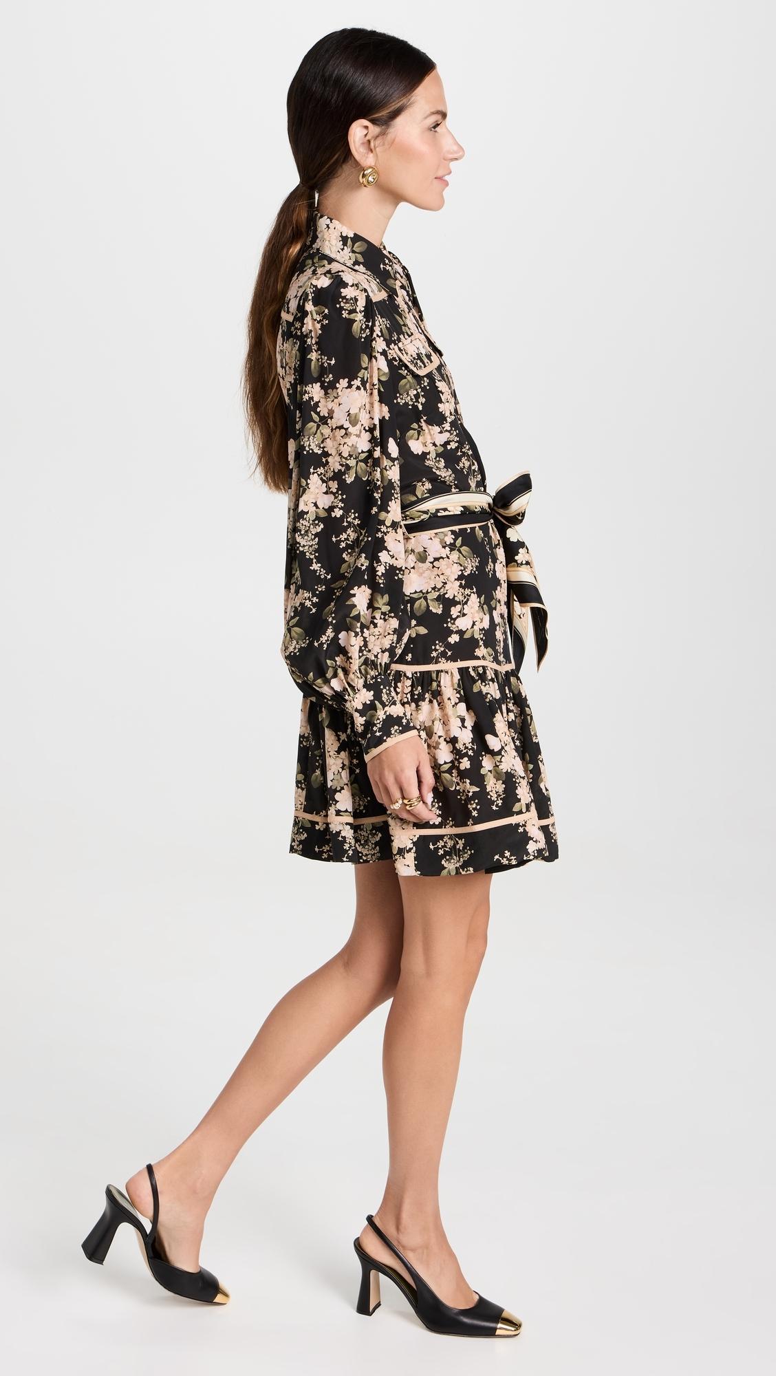 zimmermann shirt mini dress black ladybeetle lantern mini dress main image 1