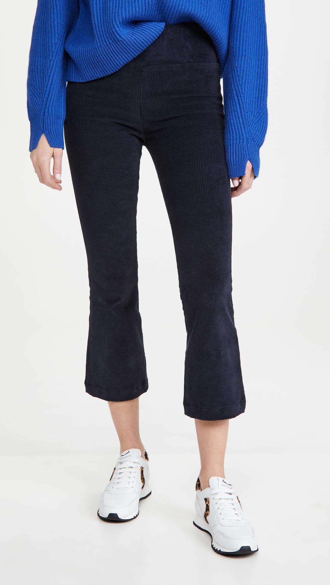 SPRWMN Crop Flare Corduroy Pants in Navy (Blue) Lyst