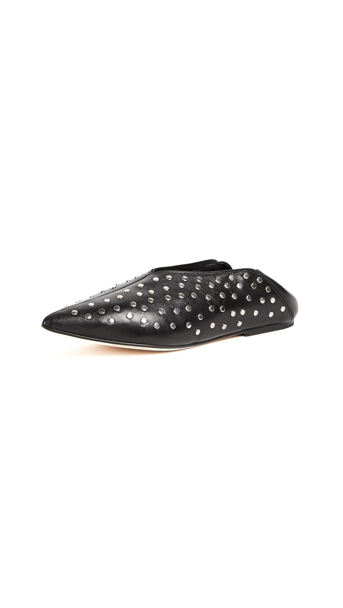 pointed studded flats