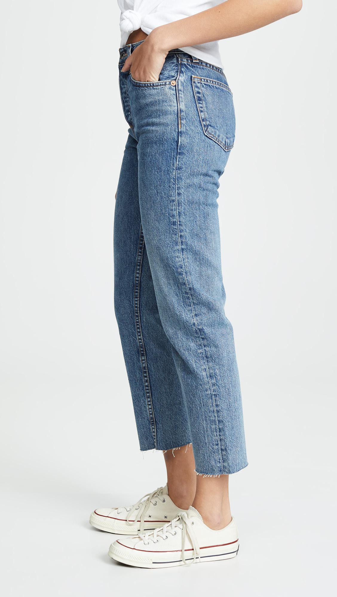 RE/DONE High Rise Rigid Stove Pipe Jeans in Blue | Lyst