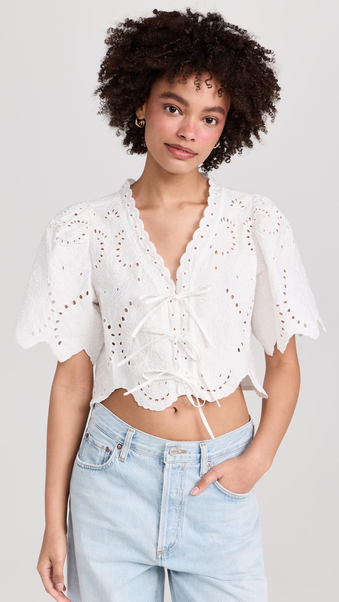 moon river ruched sleeve top
