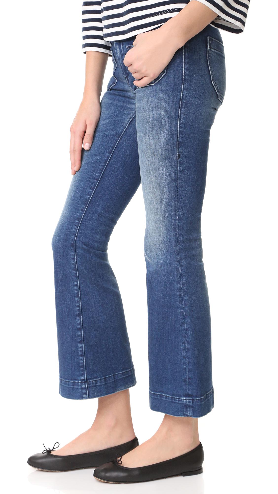 The Seafarer Denim Penelope Short Flare Jeans in Blue Lyst