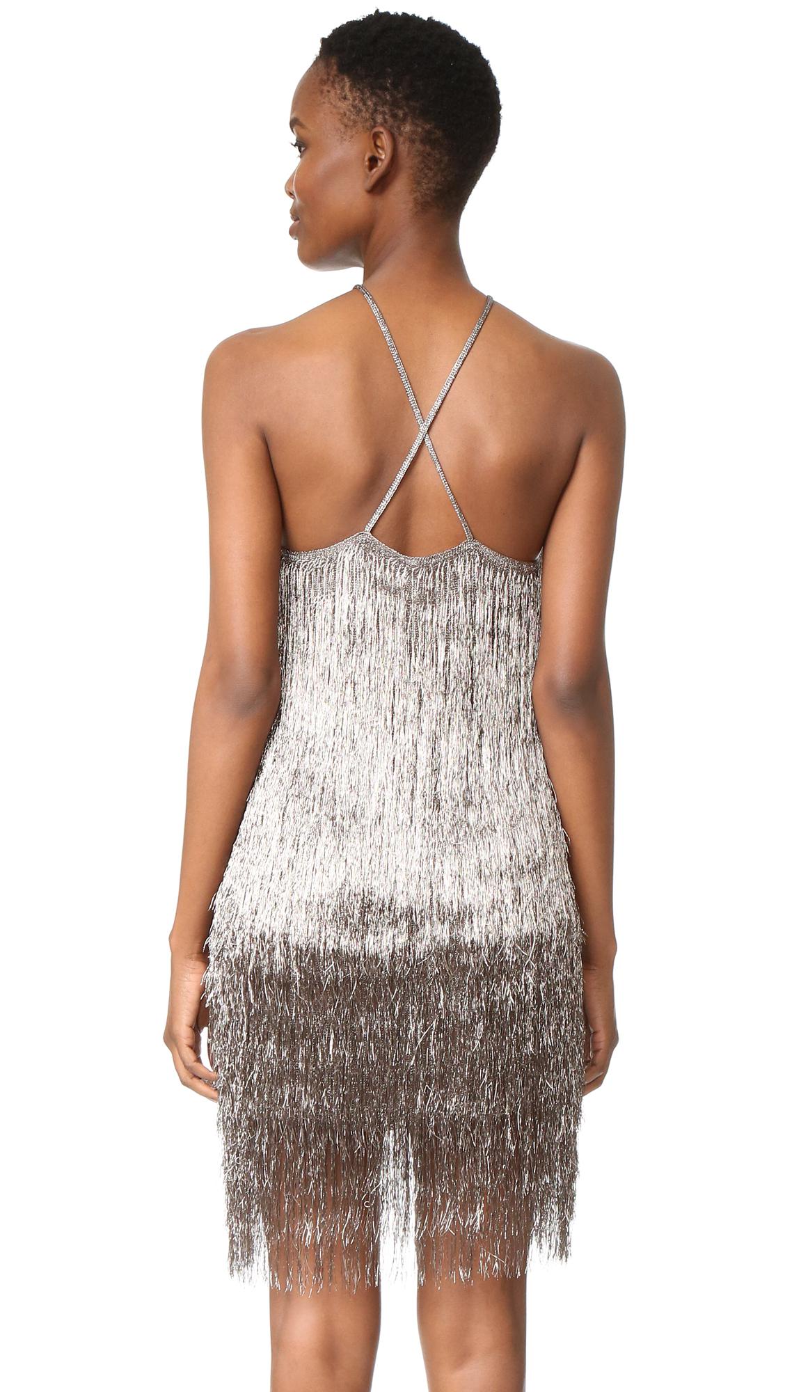 metallic flapper dress