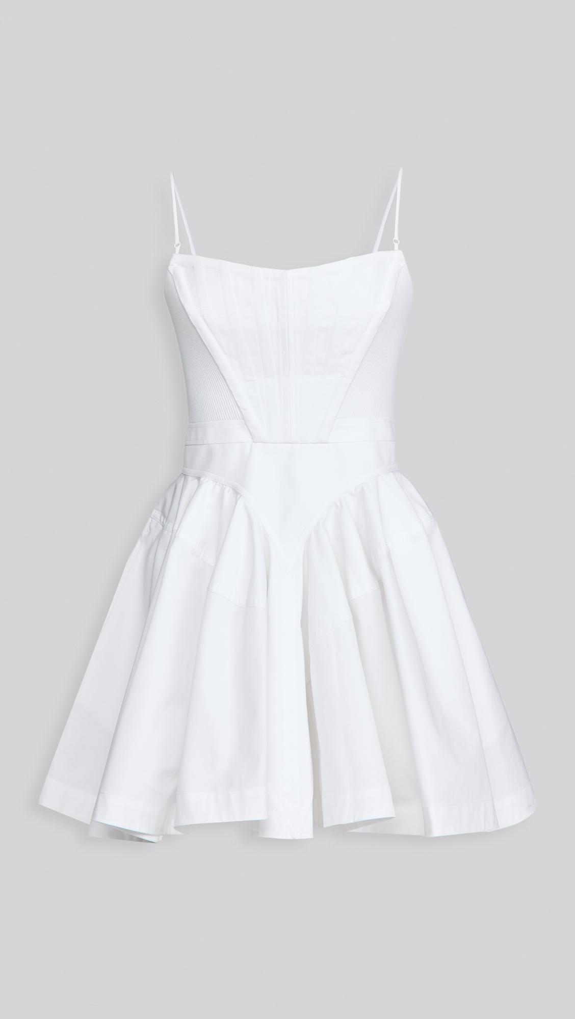 white fit and flare dress